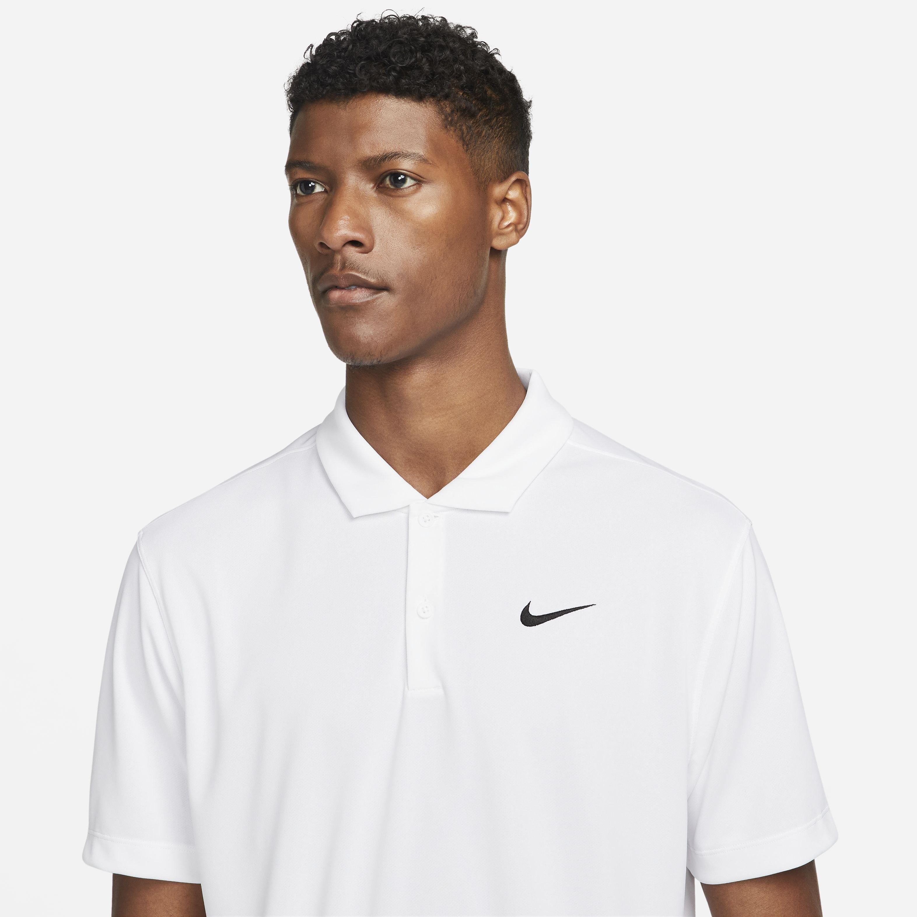 NikeCourt Men's Dri-FIT Solid Tennis Polo - WHITE Thumbnail View 3