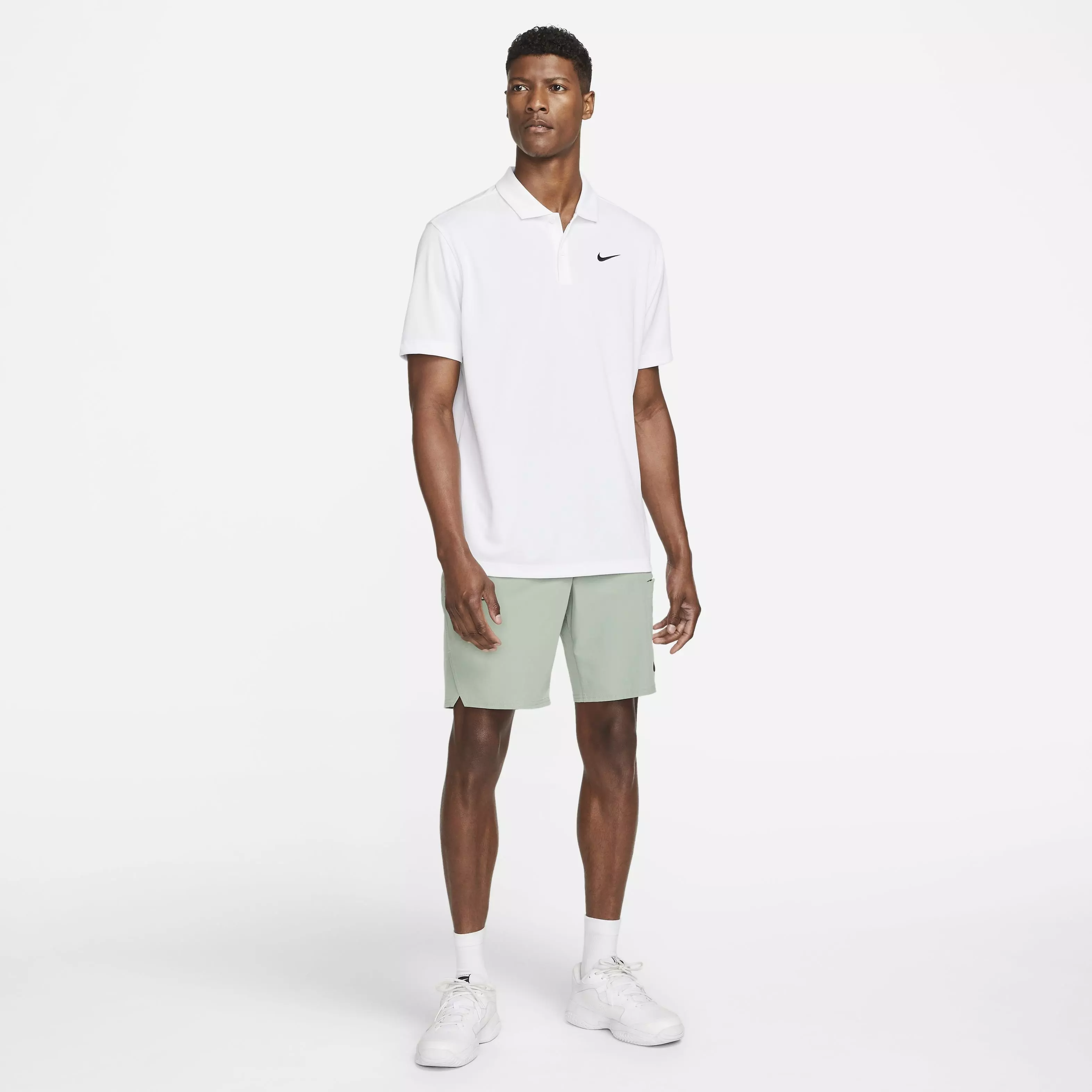 NikeCourt Men's Dri-FIT Solid Tennis Polo - WHITE