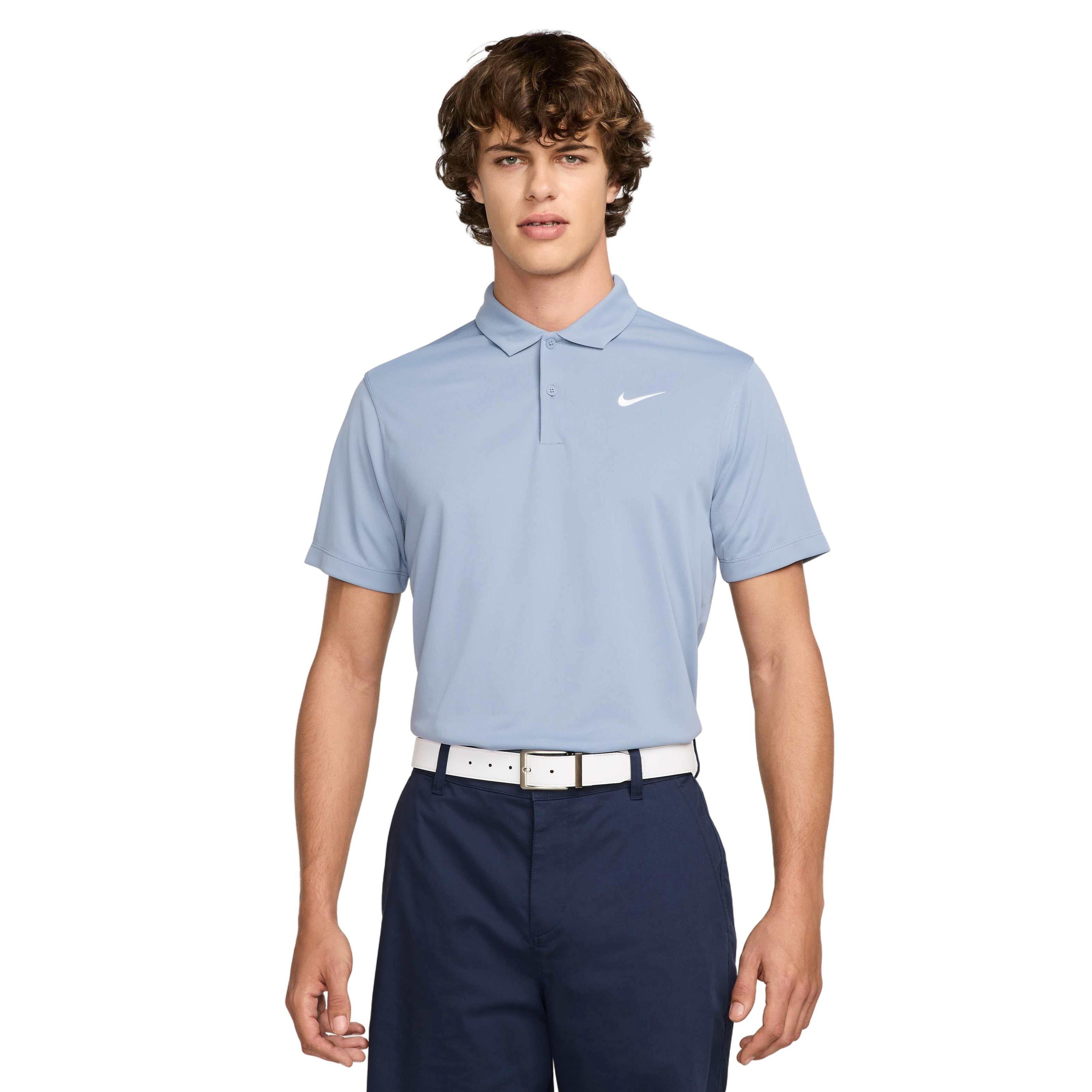 NikeCourt Men's Dri-FIT Solid Tennis Polo - LT BLUE Thumbnail View 1