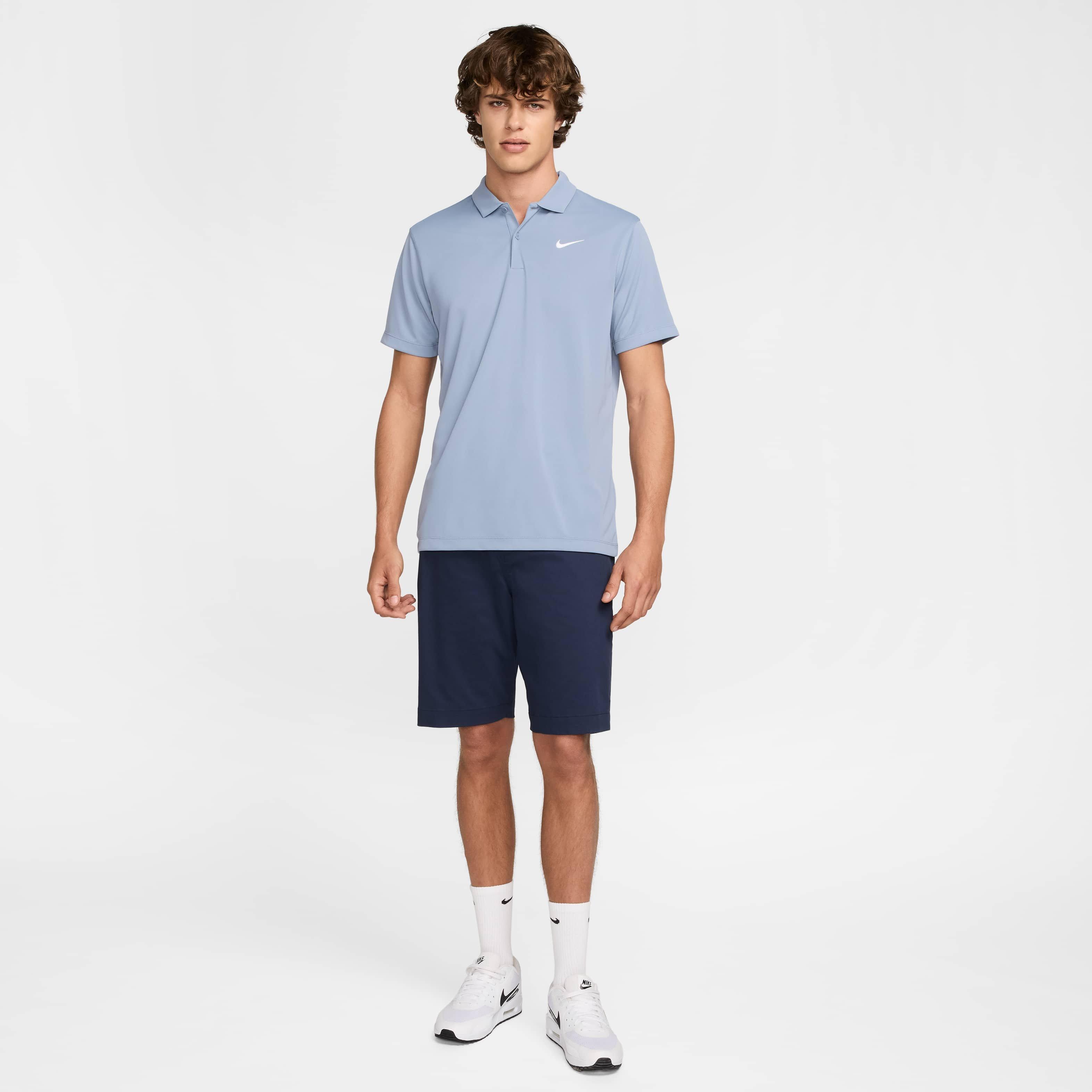 NikeCourt Men's Dri-FIT Solid Tennis Polo - LT BLUE Thumbnail View 5