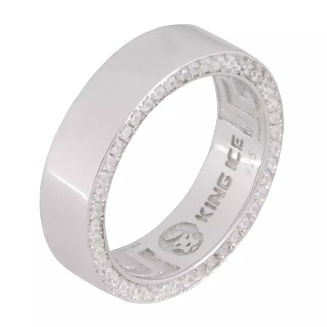King Ice 6mm Infinity Band Ring - White Gold - WHITE GOLD