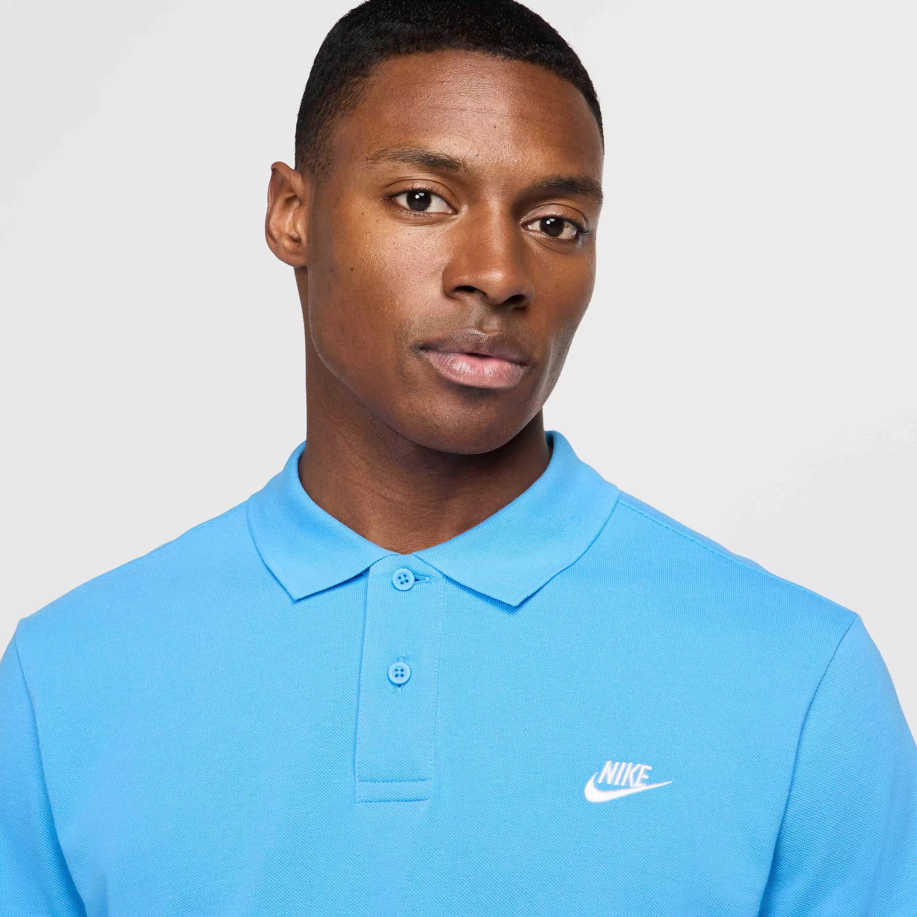 Nike Men's Club Short-Sleeve Pique Polo -Blue - BLUE