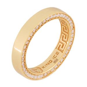 King Ice 4mm Infinity Band Ring - Gold - GOLD