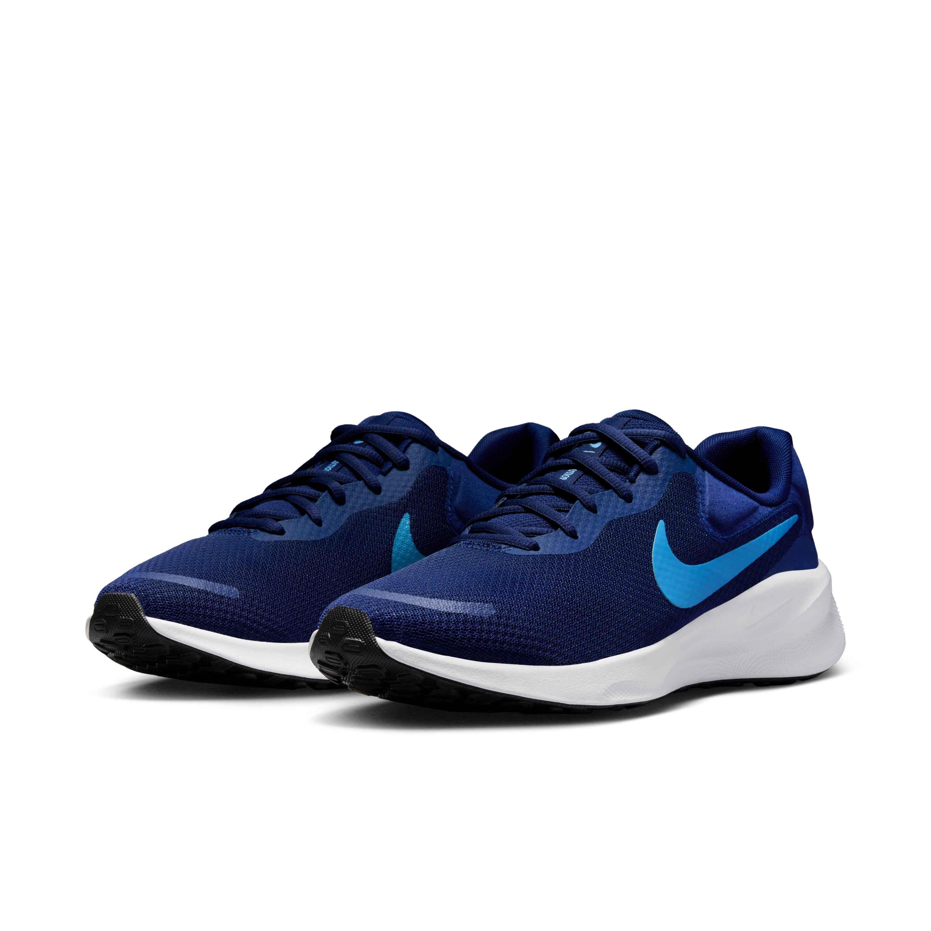 Nike Revolution 7 "Blue Void/White/Black/University Blue" Men's Running Shoe - BLUE/WHITE/BLACK Thumbnail View 3