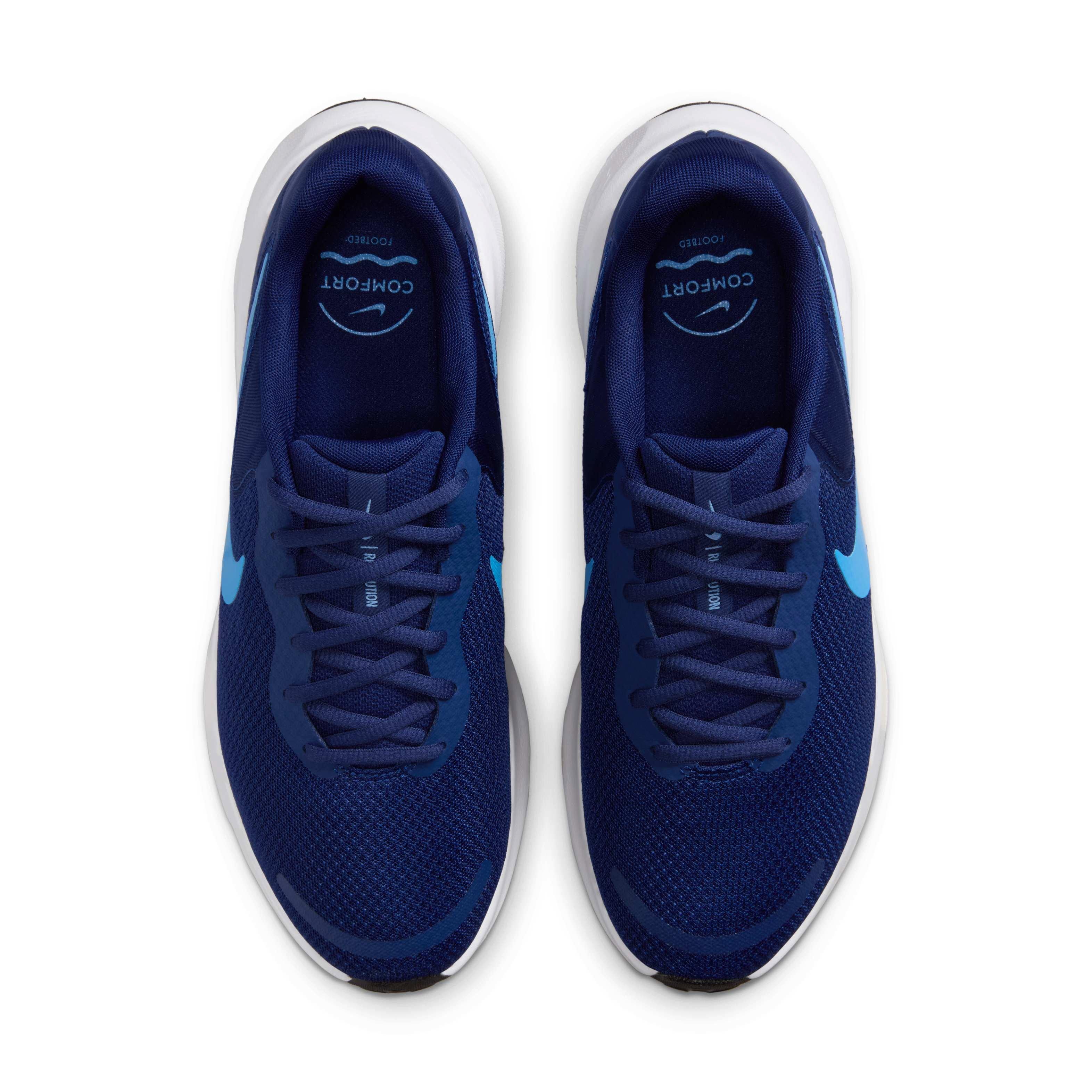 Nike Revolution 7 "Blue Void/White/Black/University Blue" Men's Running Shoe - BLUE/WHITE/BLACK Thumbnail View 4