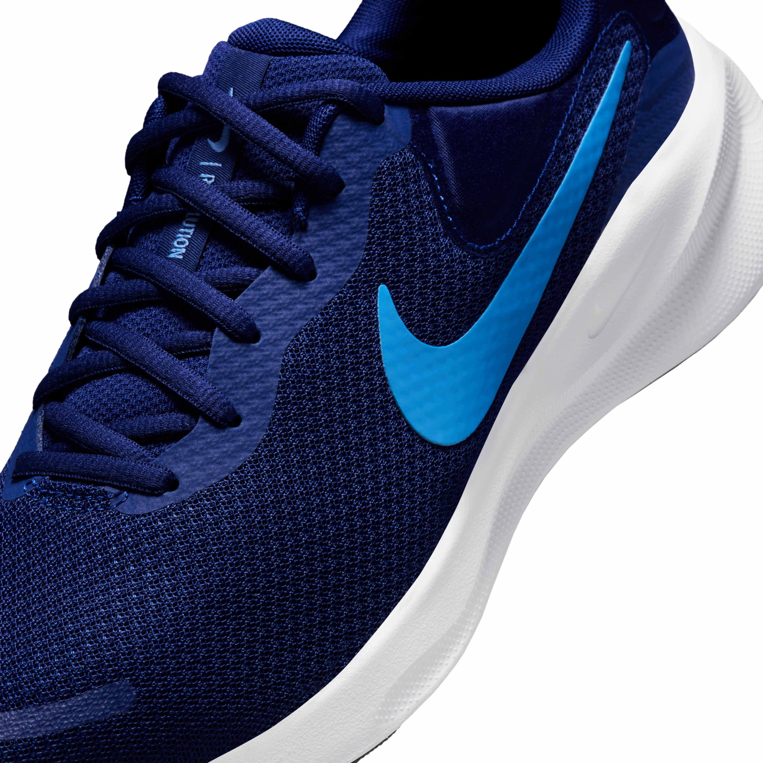 Nike Revolution 7 "Blue Void/White/Black/University Blue" Men's Running Shoe - BLUE/WHITE/BLACK Thumbnail View 7