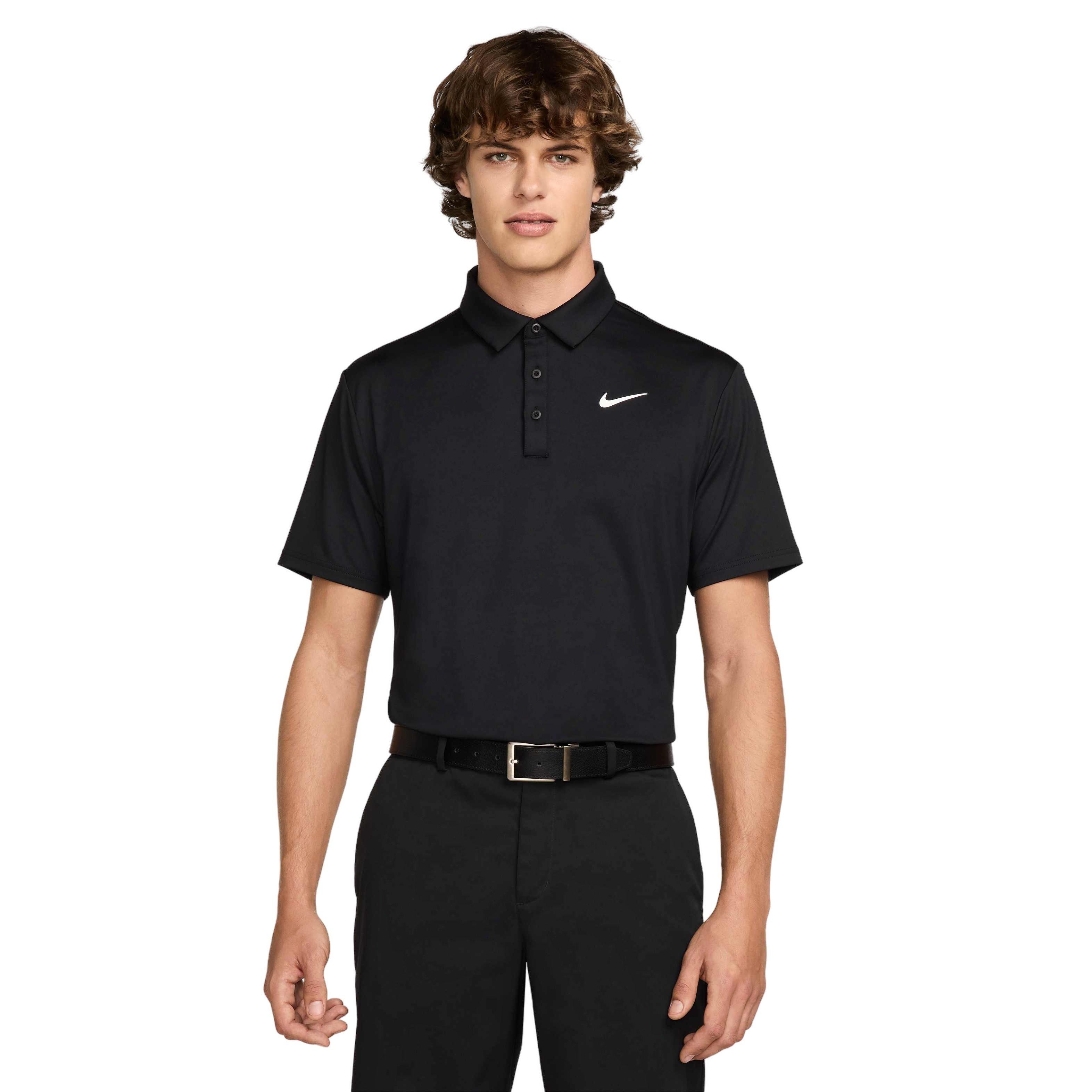 Nike Men's Tour Dri-FIT Solid Golf Polo - BLACK Thumbnail View 1