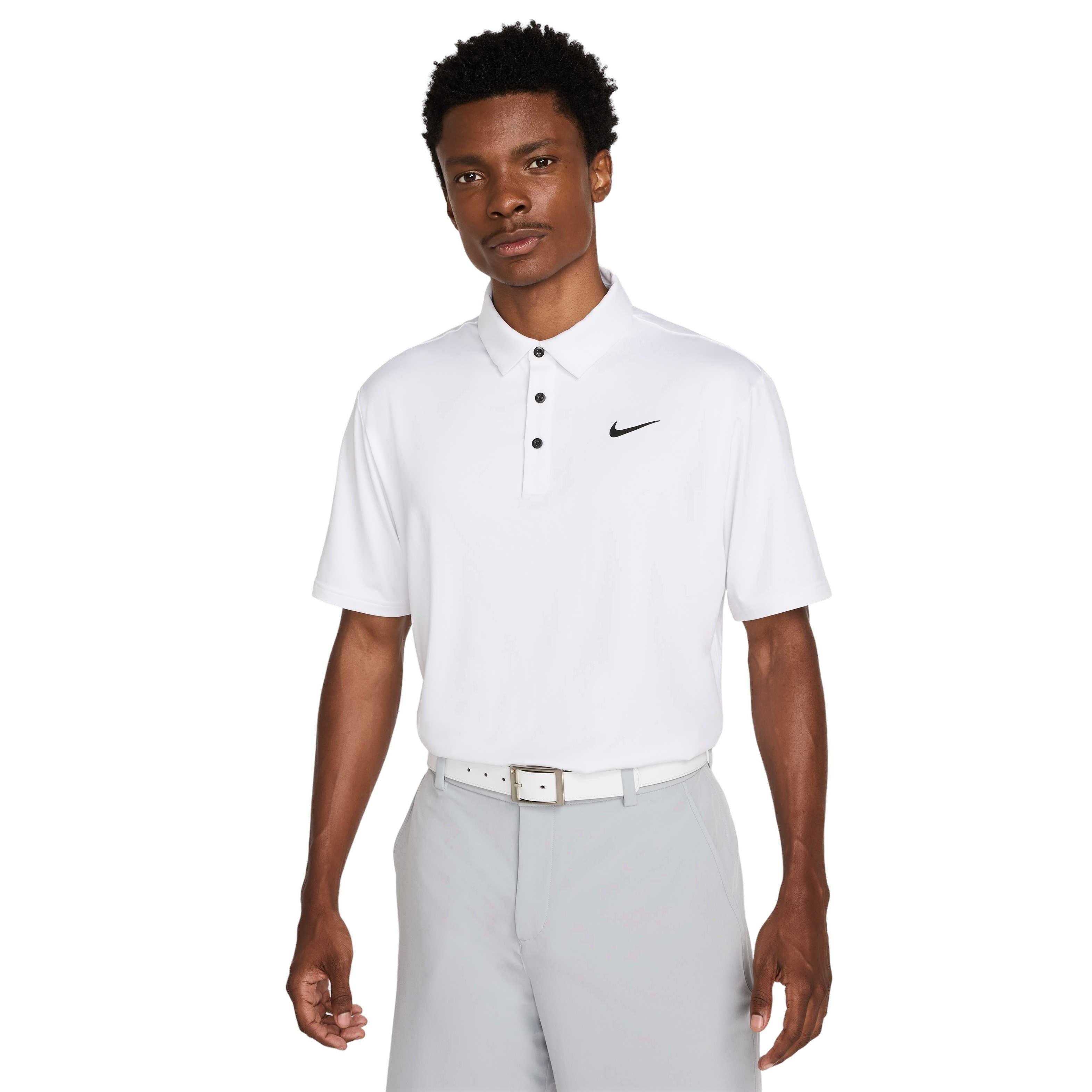 Nike Men's Tour Dri-FIT Solid Golf Polo - WHITE Thumbnail View 1