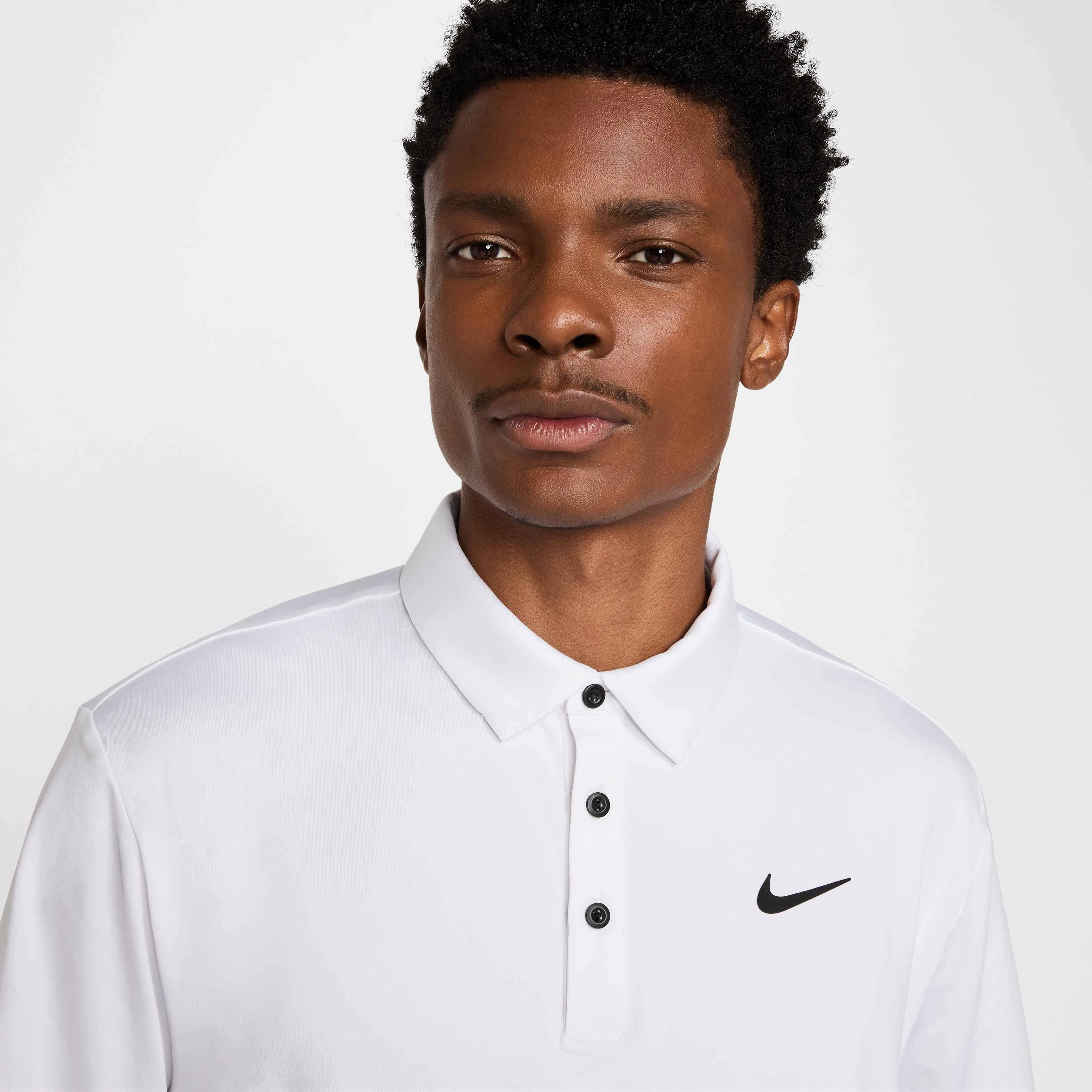 Nike Men's Tour Dri-FIT Solid Golf Polo - WHITE Thumbnail View 3