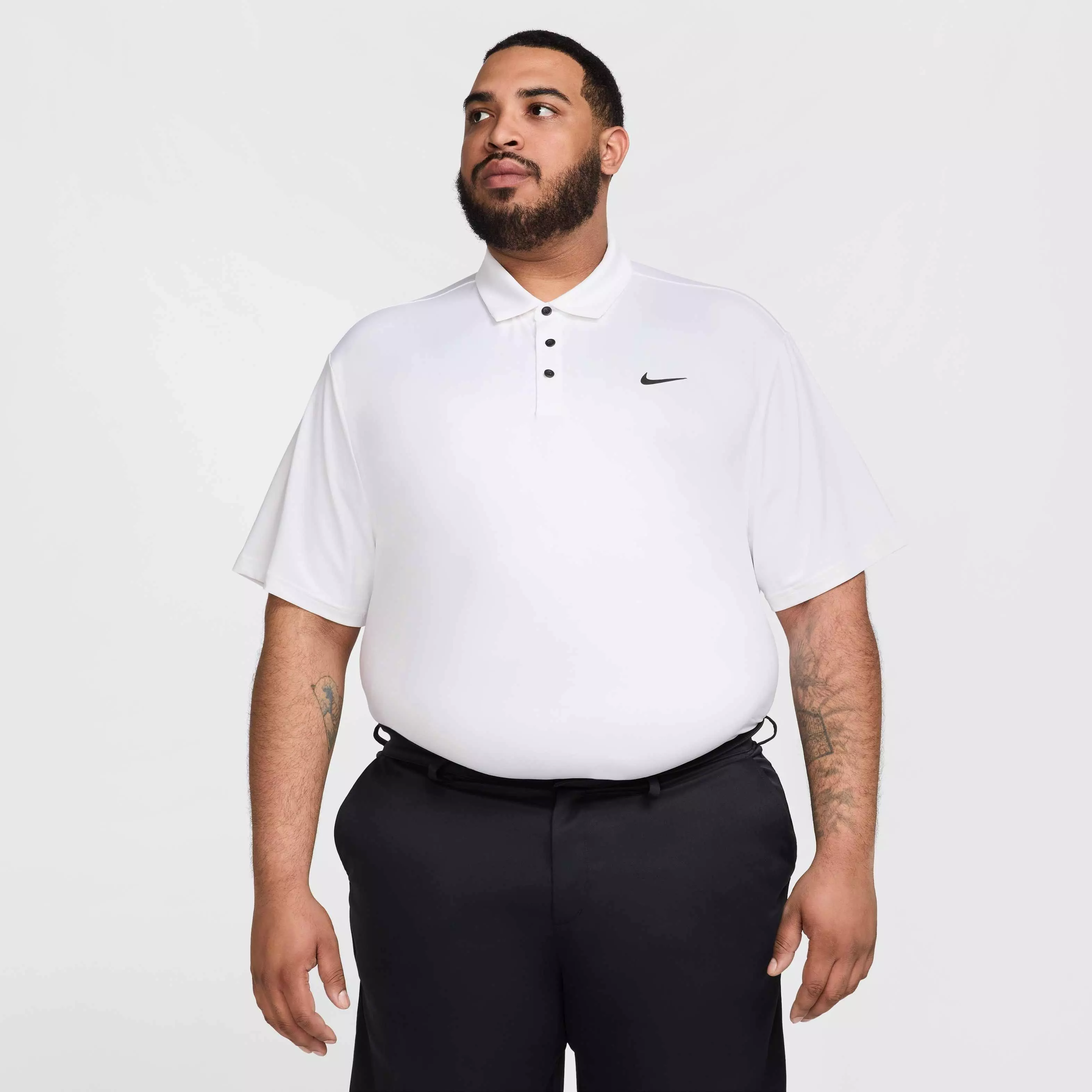 Nike Men's Tour Dri-FIT Solid Golf Polo - WHITE