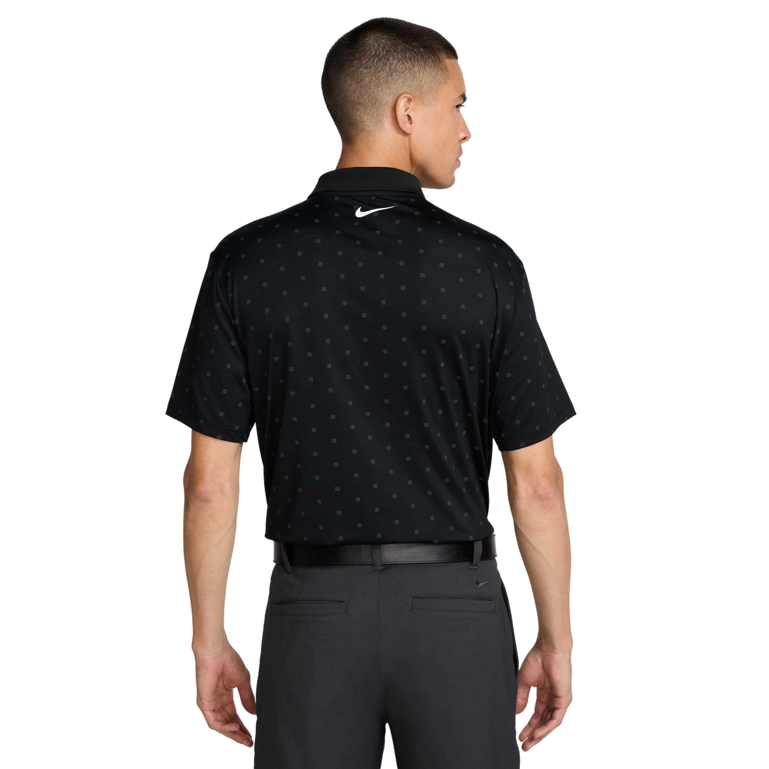 Nike Men's Tour Dri-FIT Print Golf Polo - BLACK Thumbnail View 2