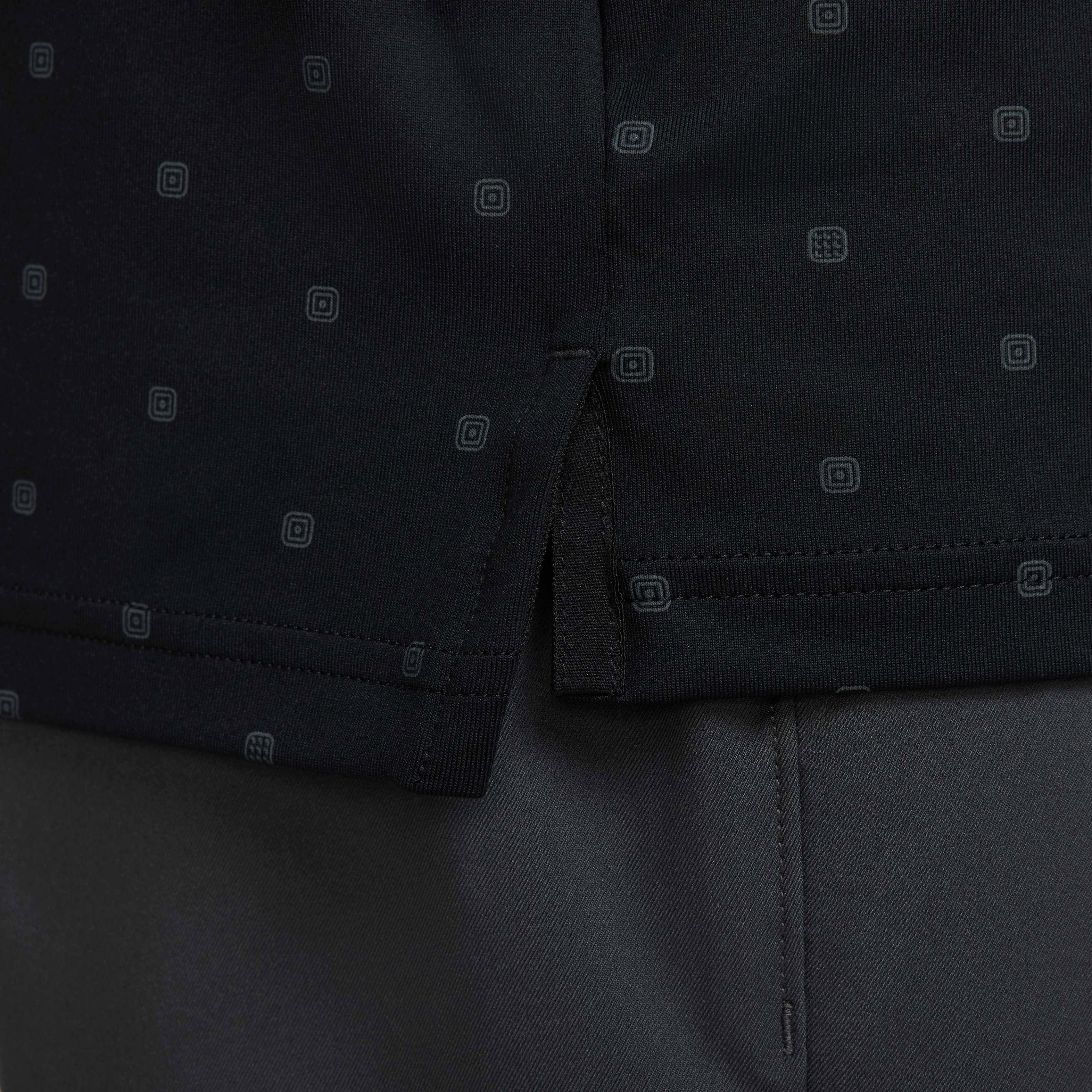 Nike Men's Tour Dri-FIT Print Golf Polo - BLACK Thumbnail View 4