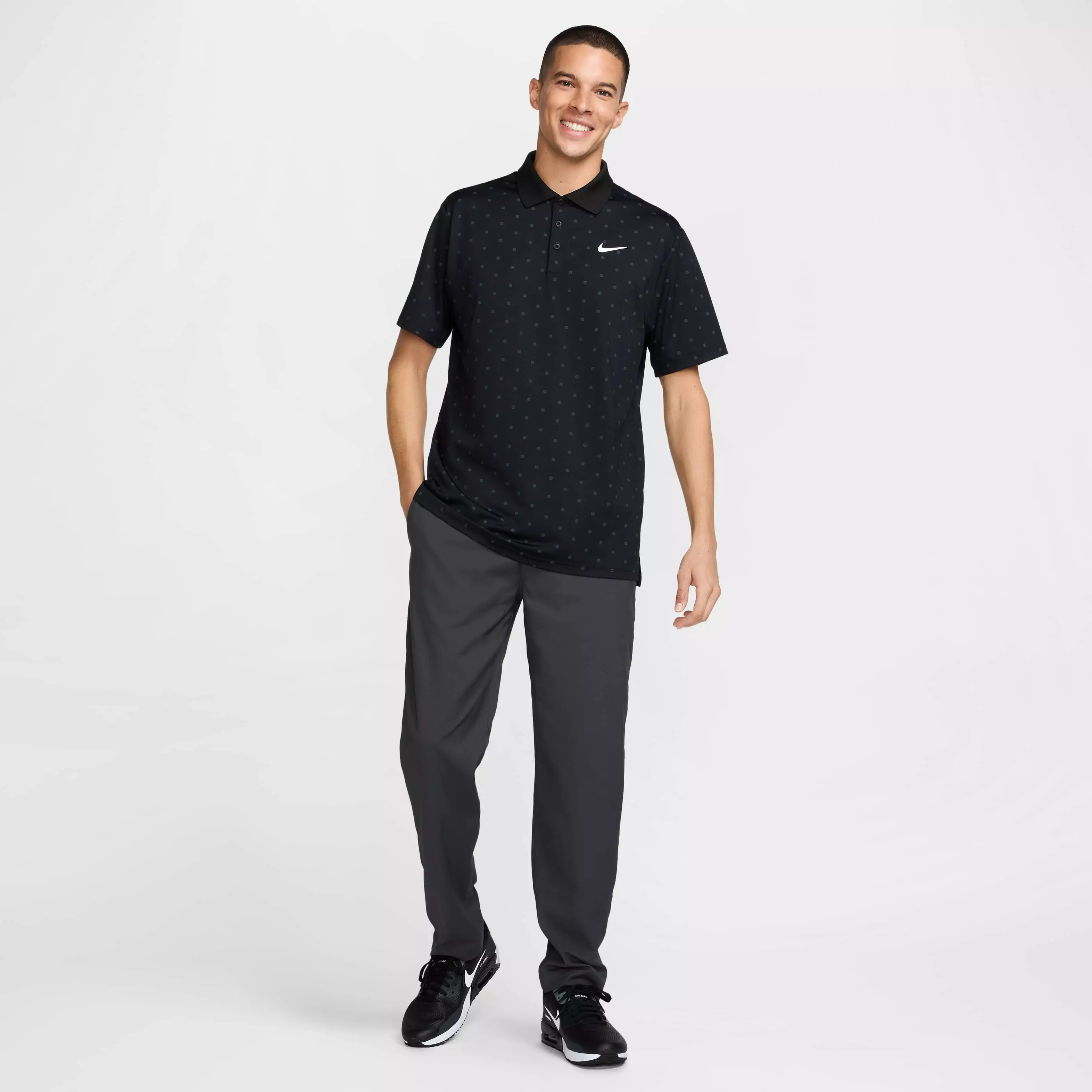Nike Men's Tour Dri-FIT Print Golf Polo - BLACK