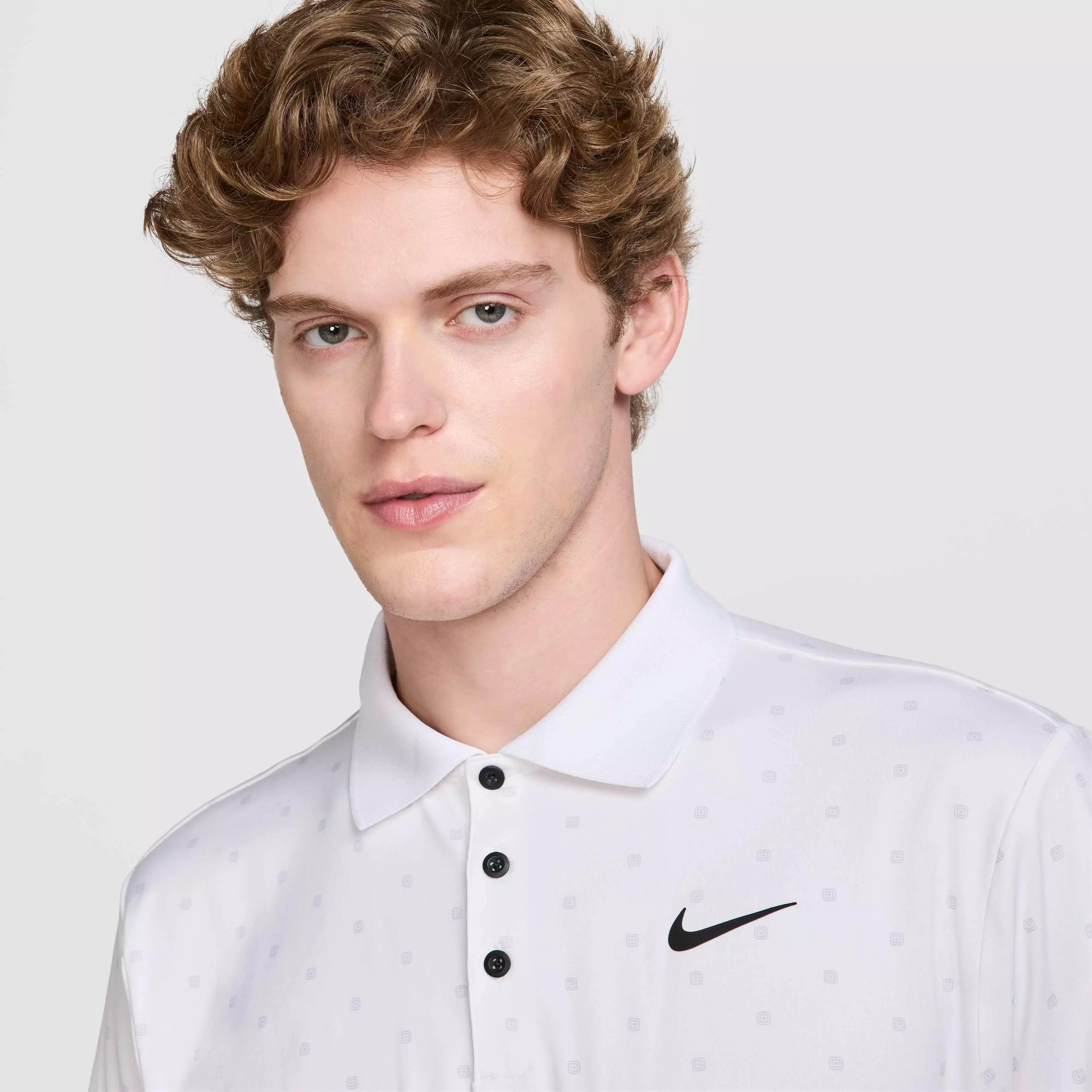 Nike Men's Tour Dri-FIT Print Golf Polo - WHITE