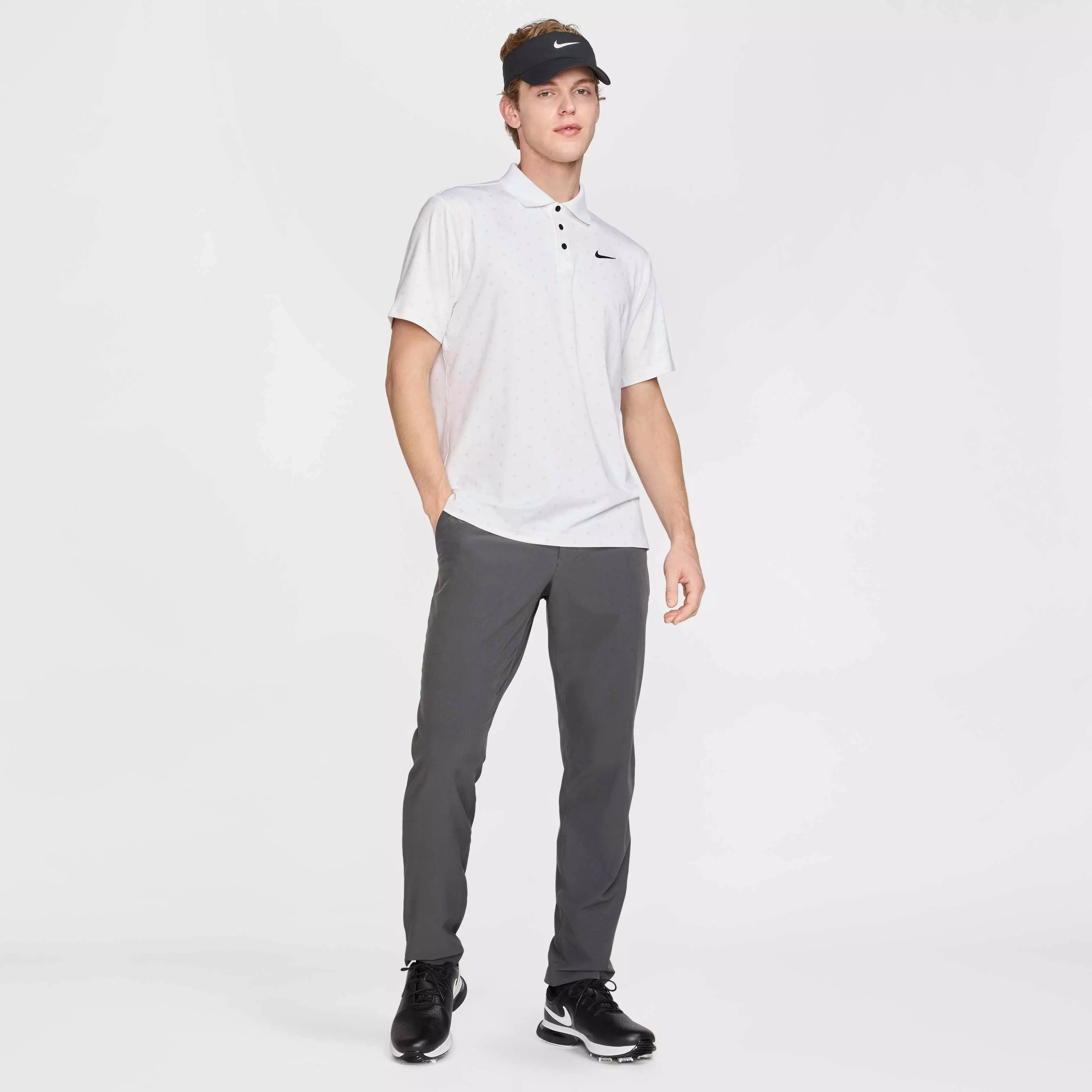 Nike Men's Tour Dri-FIT Print Golf Polo - WHITE