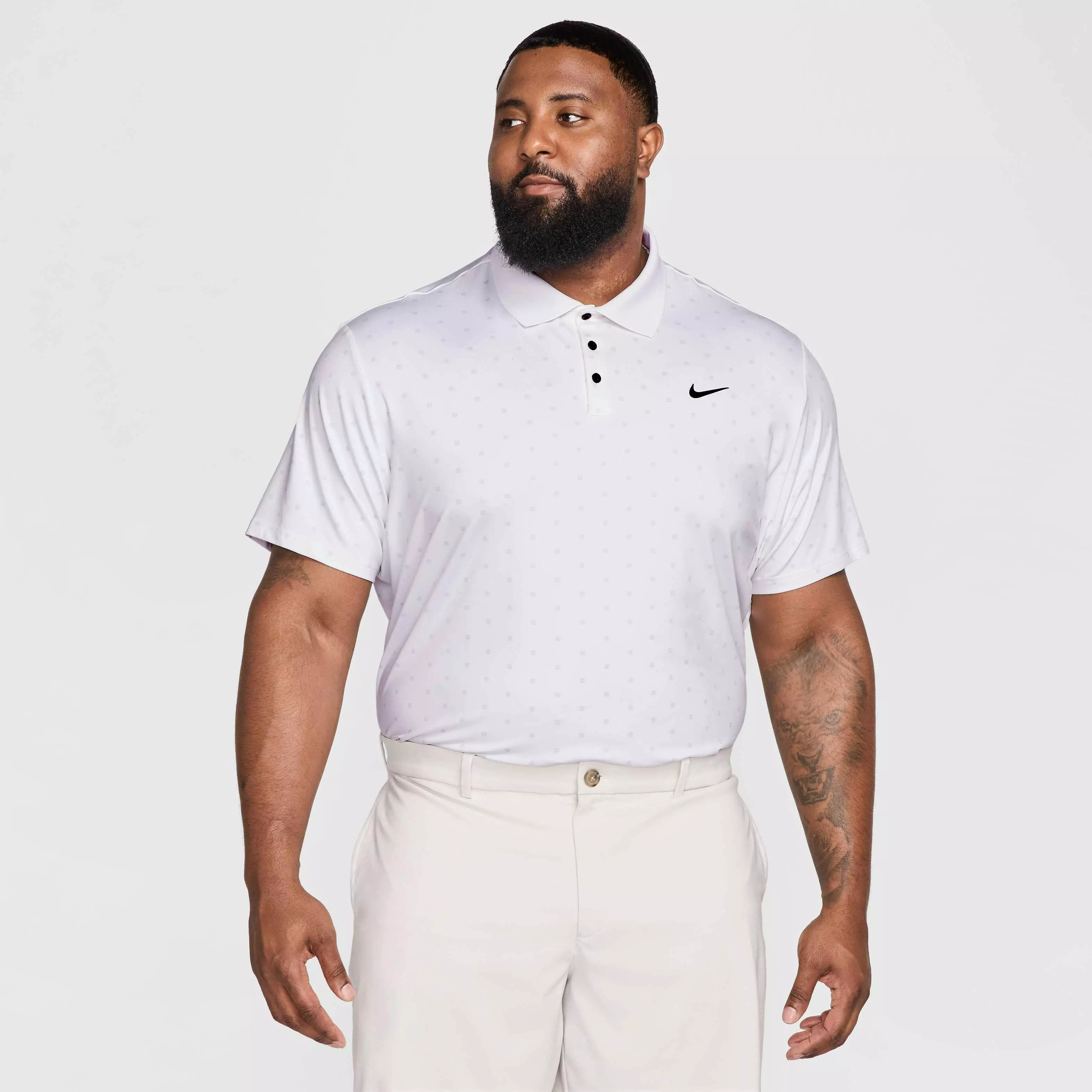 Nike Men's Tour Dri-FIT Print Golf Polo - WHITE