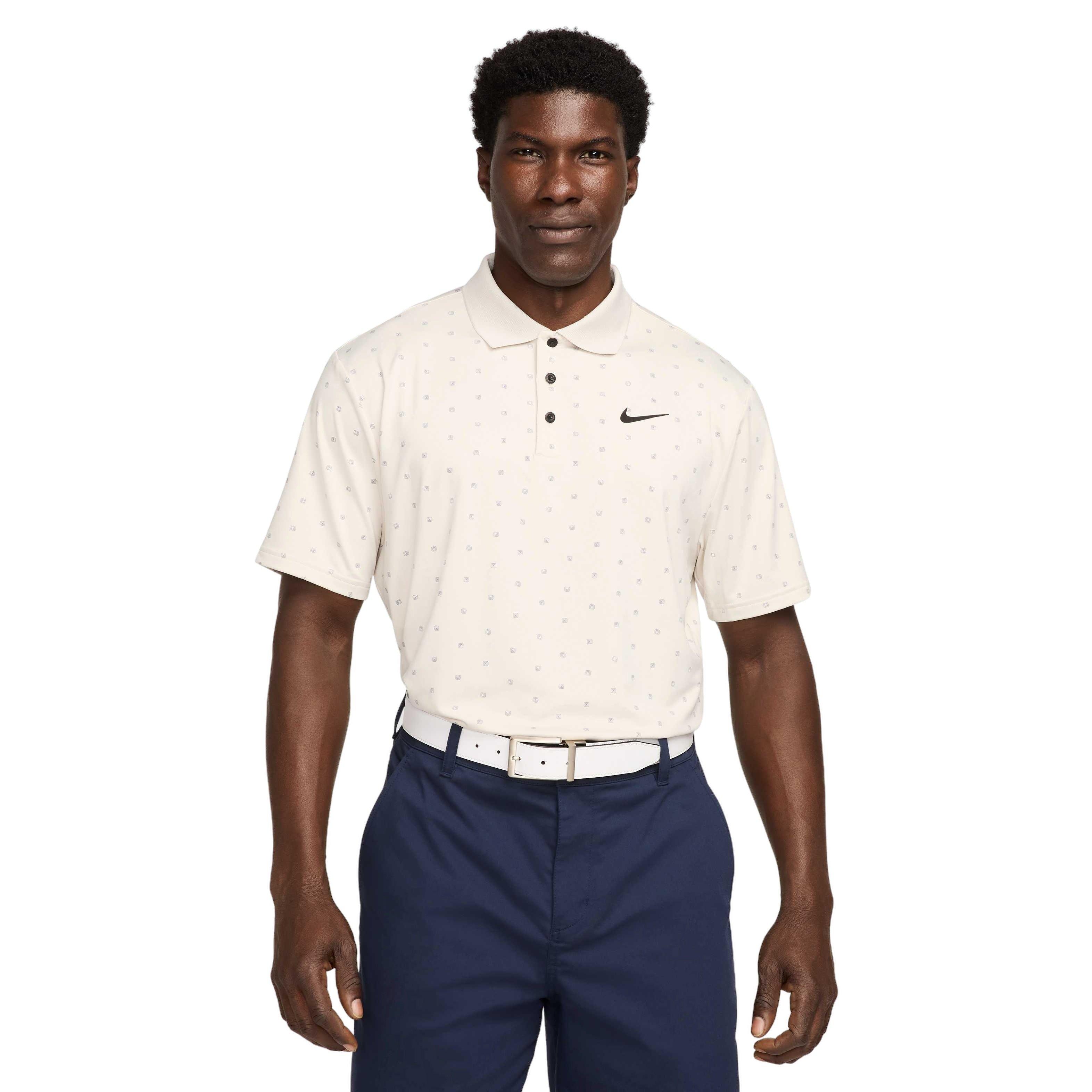 Nike Men's Tour Dri-FIT Print Golf Polo - BROWN Thumbnail View 1