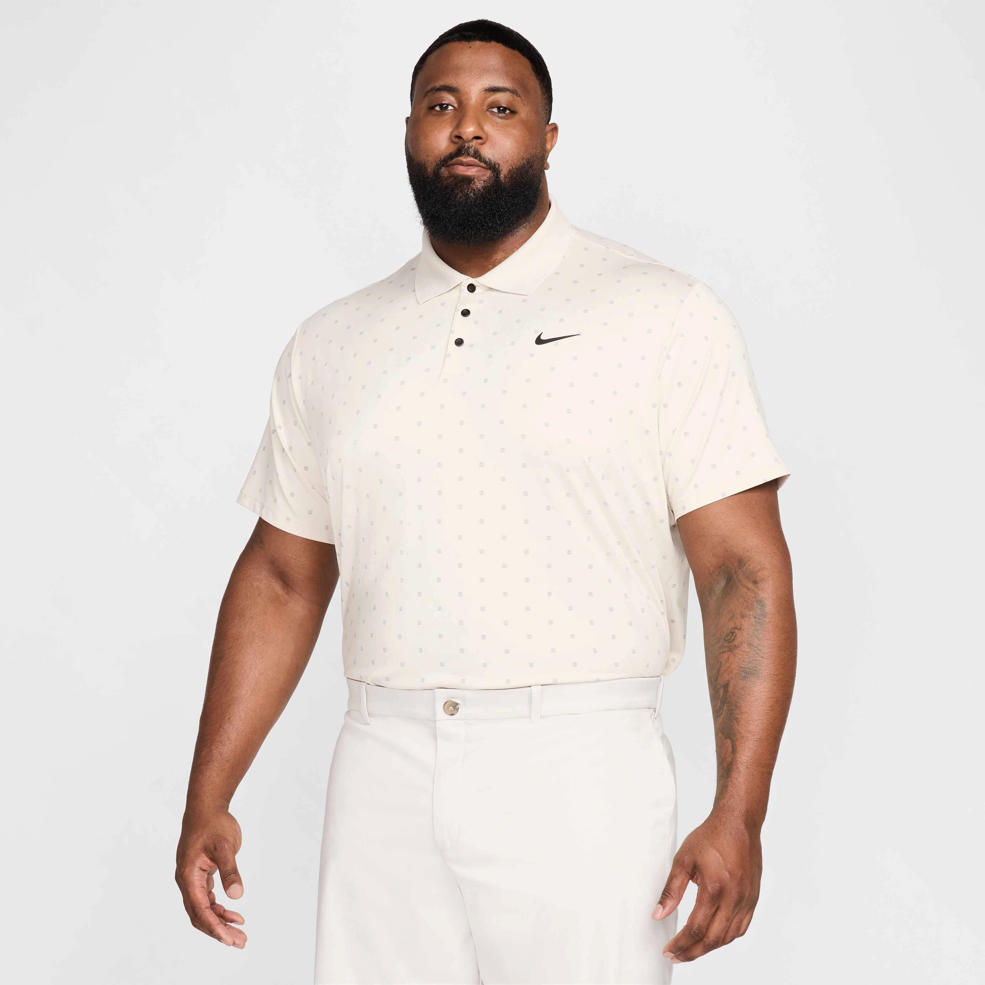 Nike Men's Tour Dri-FIT Print Golf Polo - BROWN Thumbnail View 8