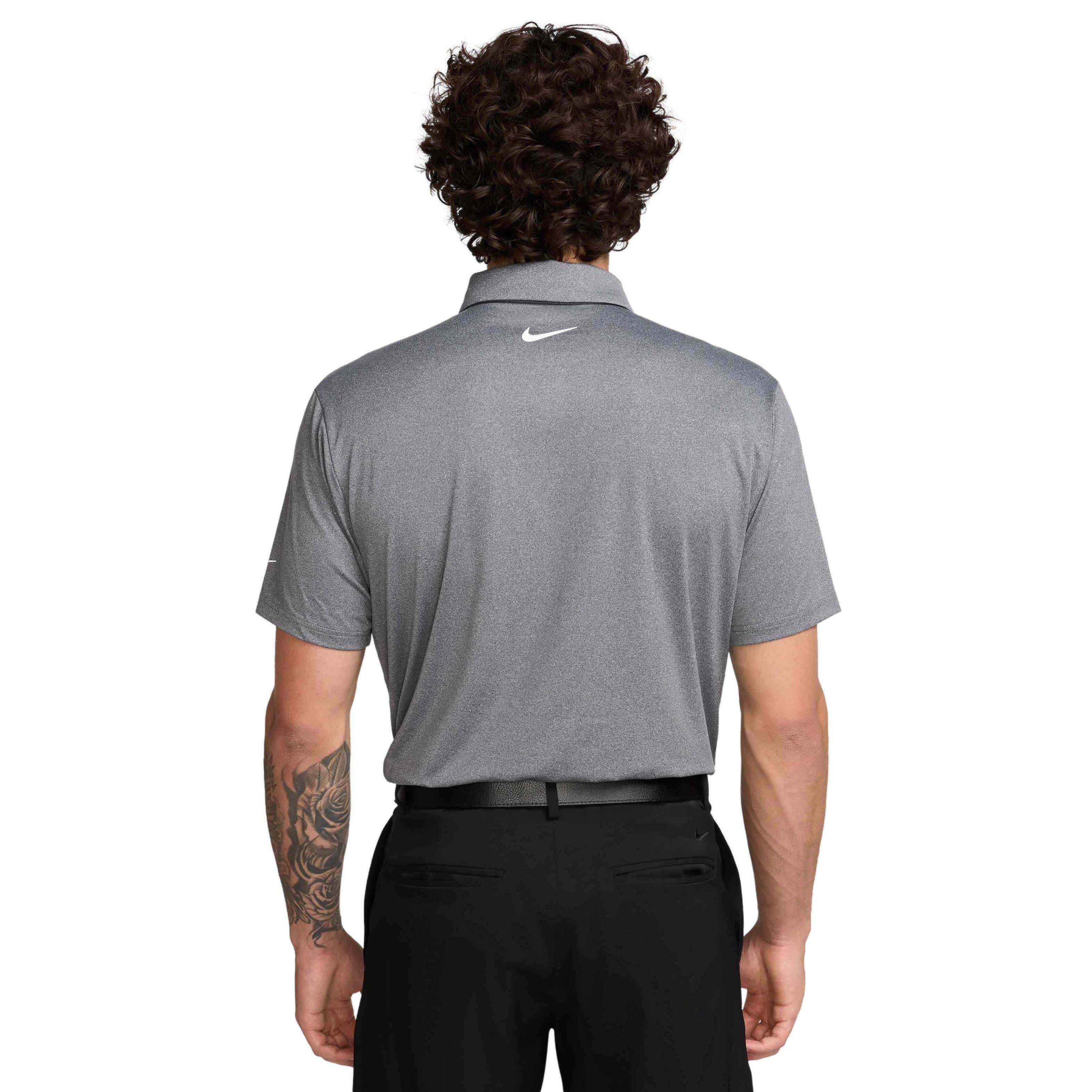 Nike Men's Tour Dri-FIT Heathered Golf Polo - BLACK Thumbnail View 2