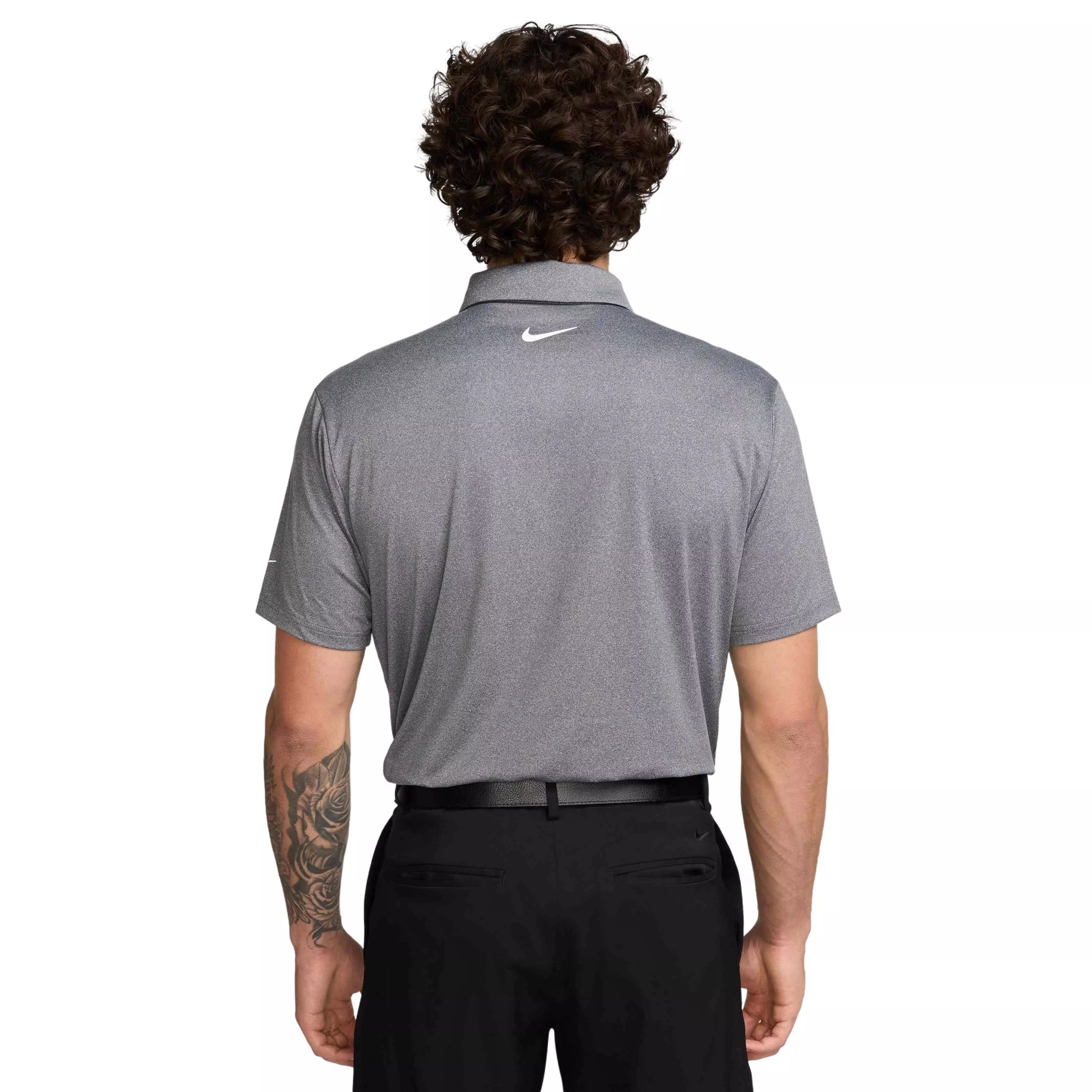 Nike Men's Tour Dri-FIT Heathered Golf Polo - BLACK