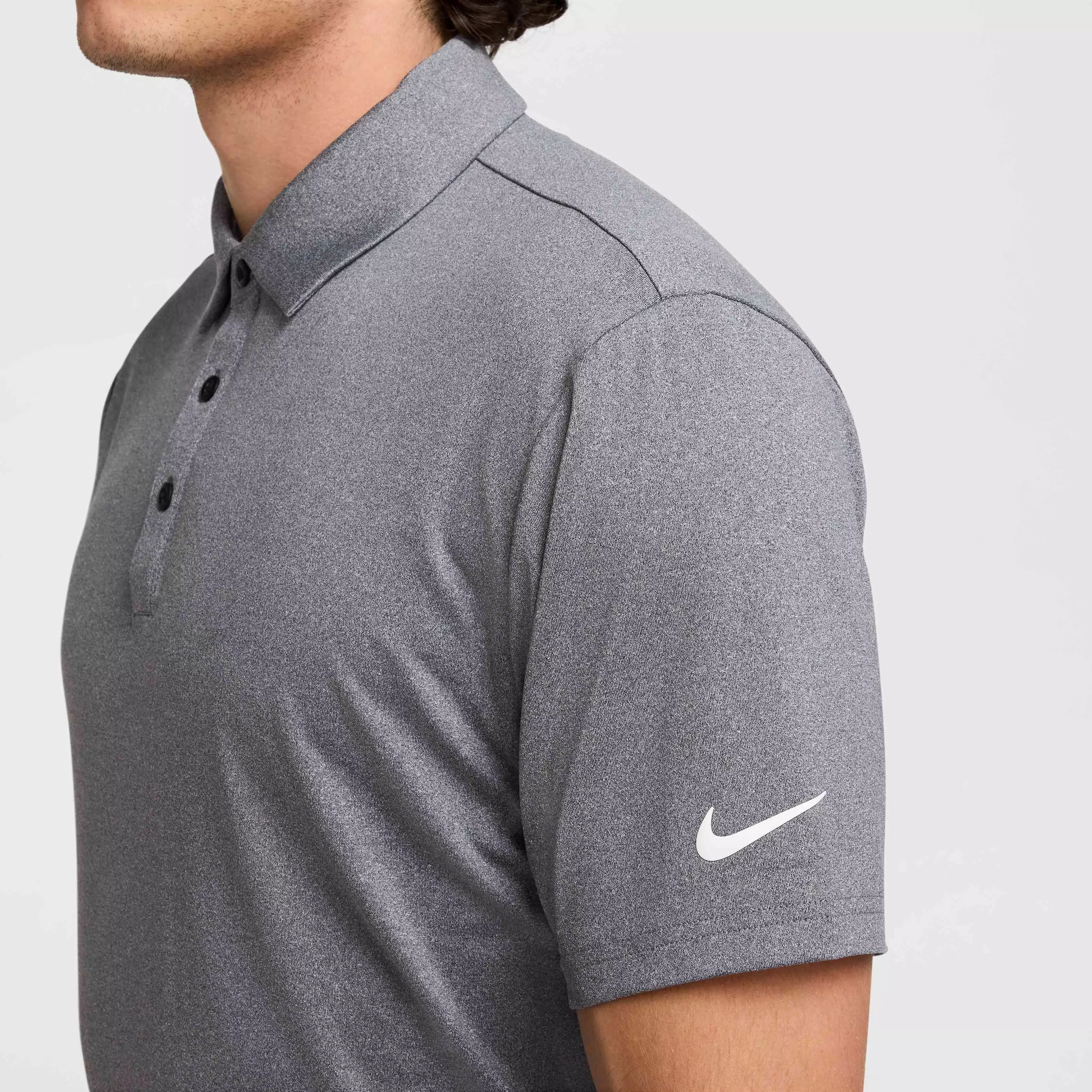 Nike Men's Tour Dri-FIT Heathered Golf Polo - BLACK