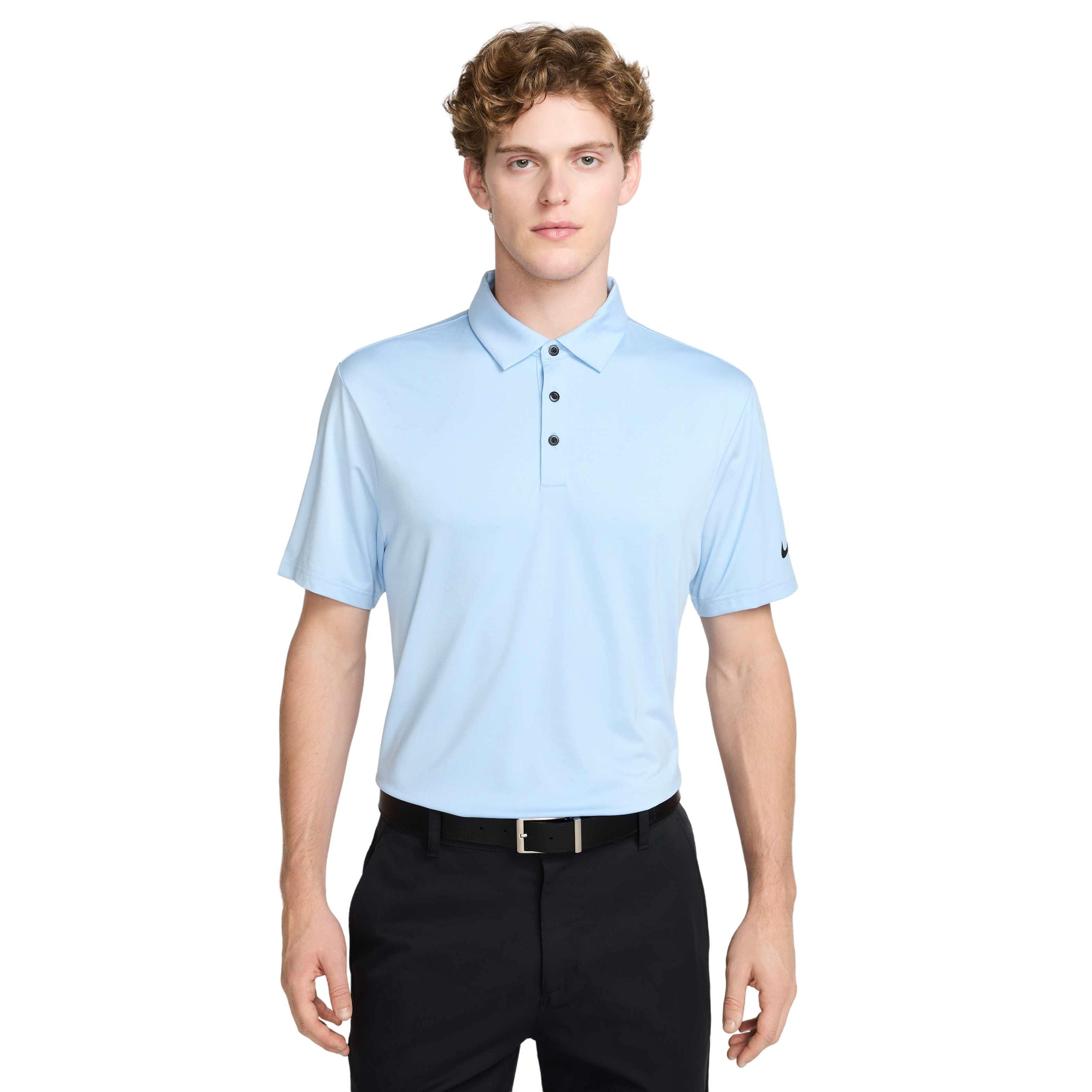Nike Men's Tour Dri-FIT Heathered Golf Polo - BLUE Thumbnail View 1
