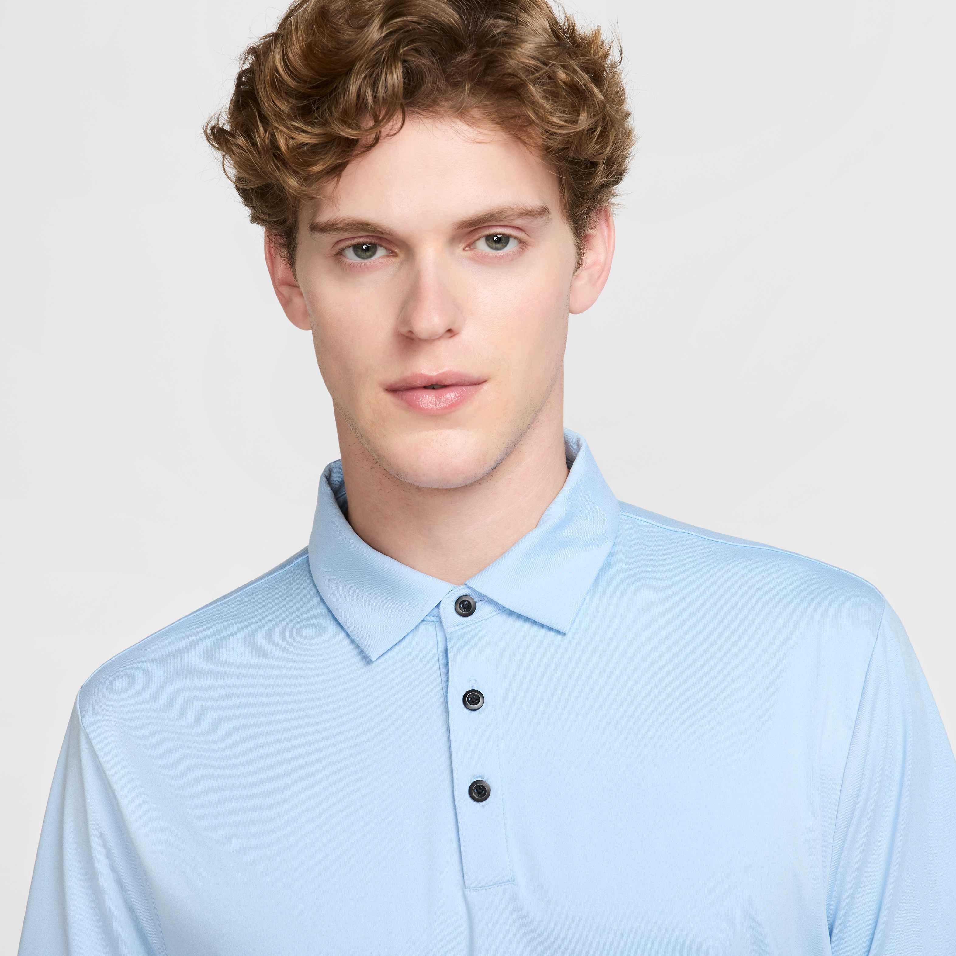 Nike Men's Tour Dri-FIT Heathered Golf Polo - BLUE Thumbnail View 3