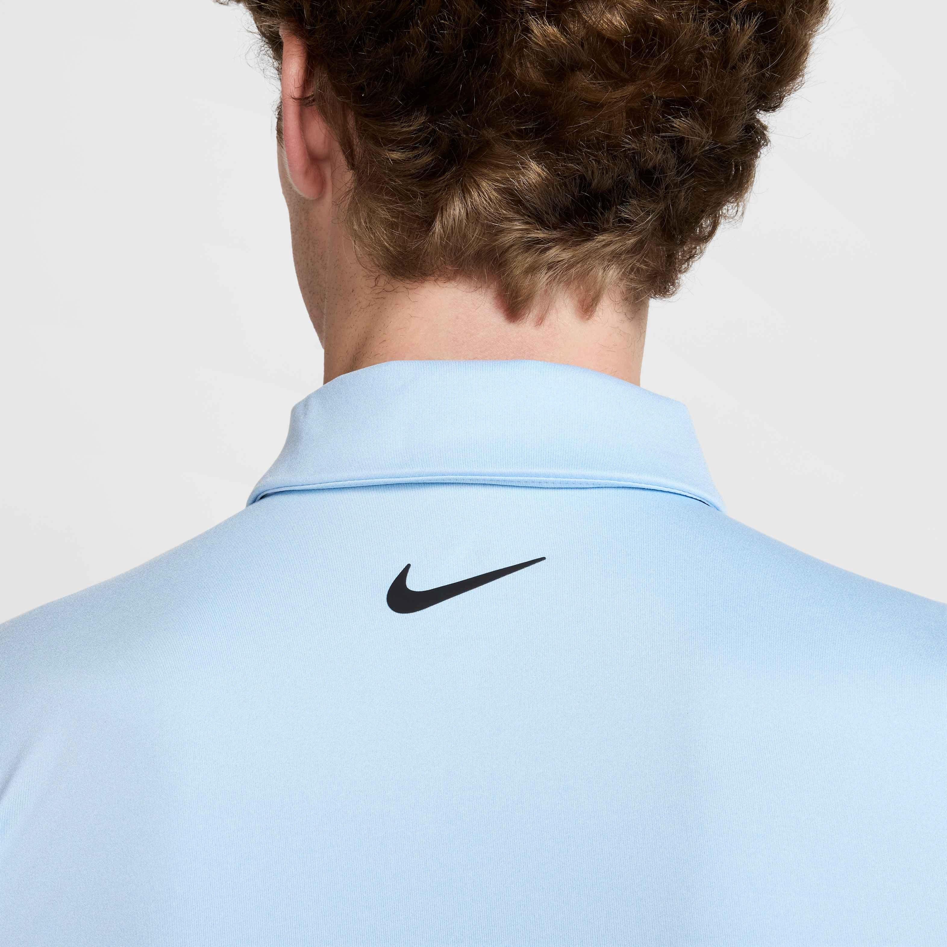 Nike Men's Tour Dri-FIT Heathered Golf Polo - BLUE Thumbnail View 6