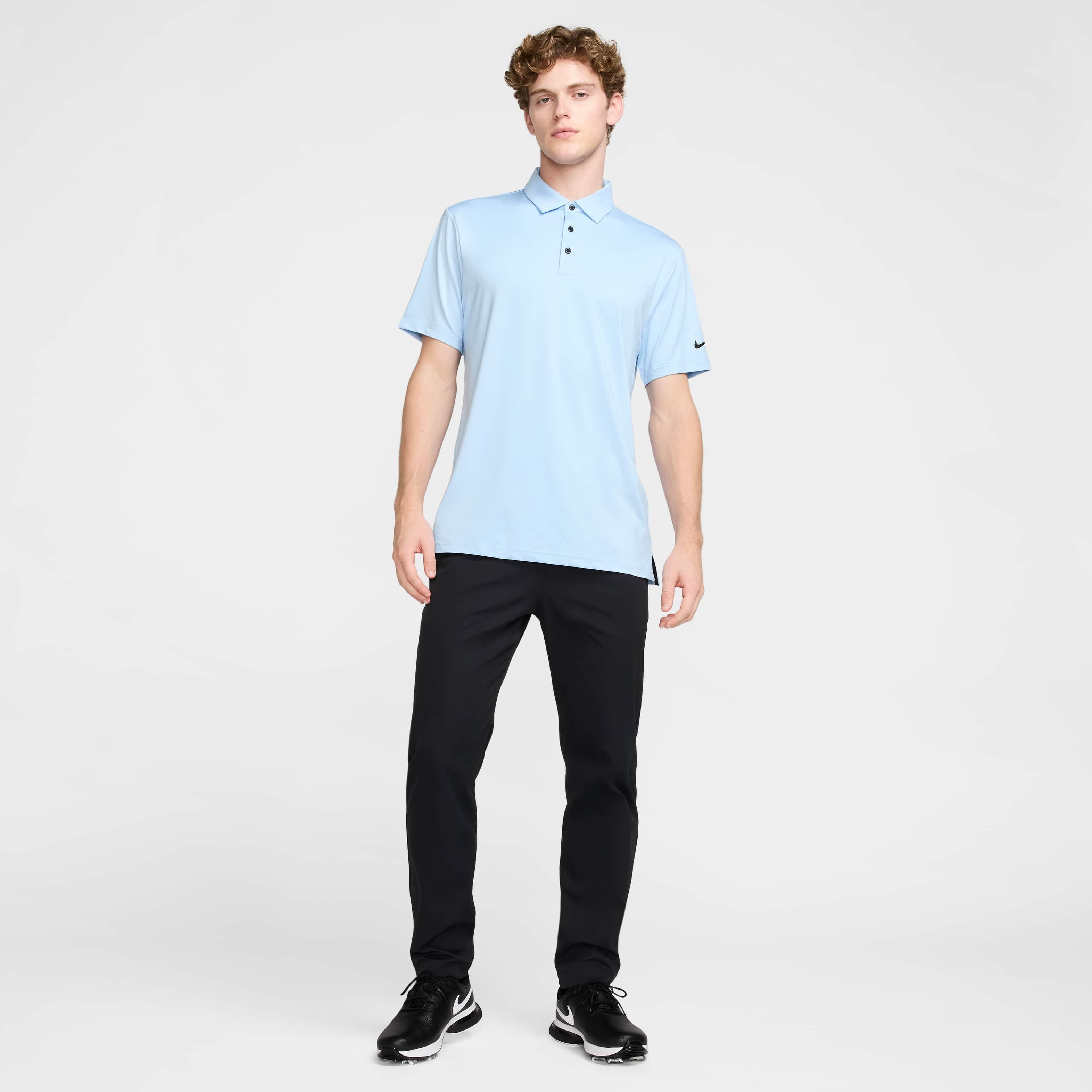 Nike Men's Tour Dri-FIT Heathered Golf Polo - BLUE Thumbnail View 7