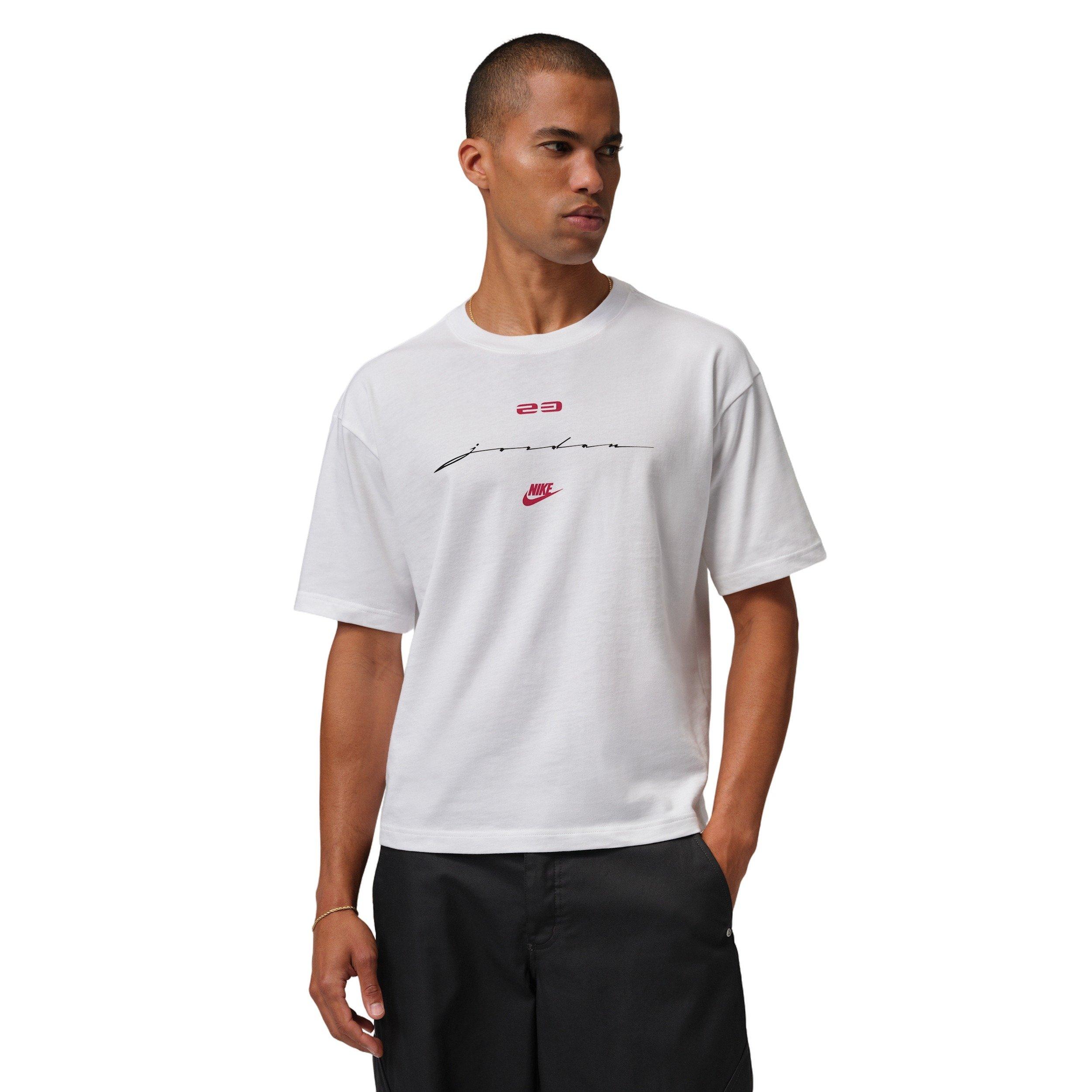 Jordan Men's Flight Script Boxy Short-Sleeve Crew T-Shirt - White - WHITE Thumbnail View 1