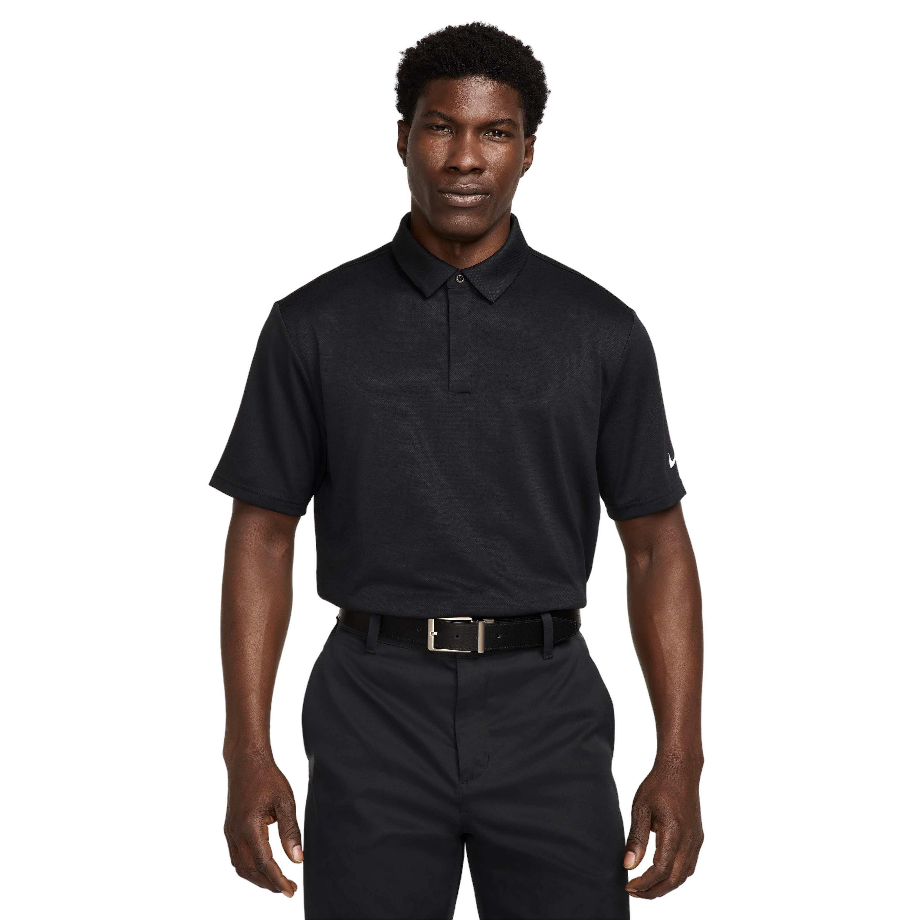 Nike Men's Tour Dri-FIT Jacquard Golf Polo - BLACK Thumbnail View 1