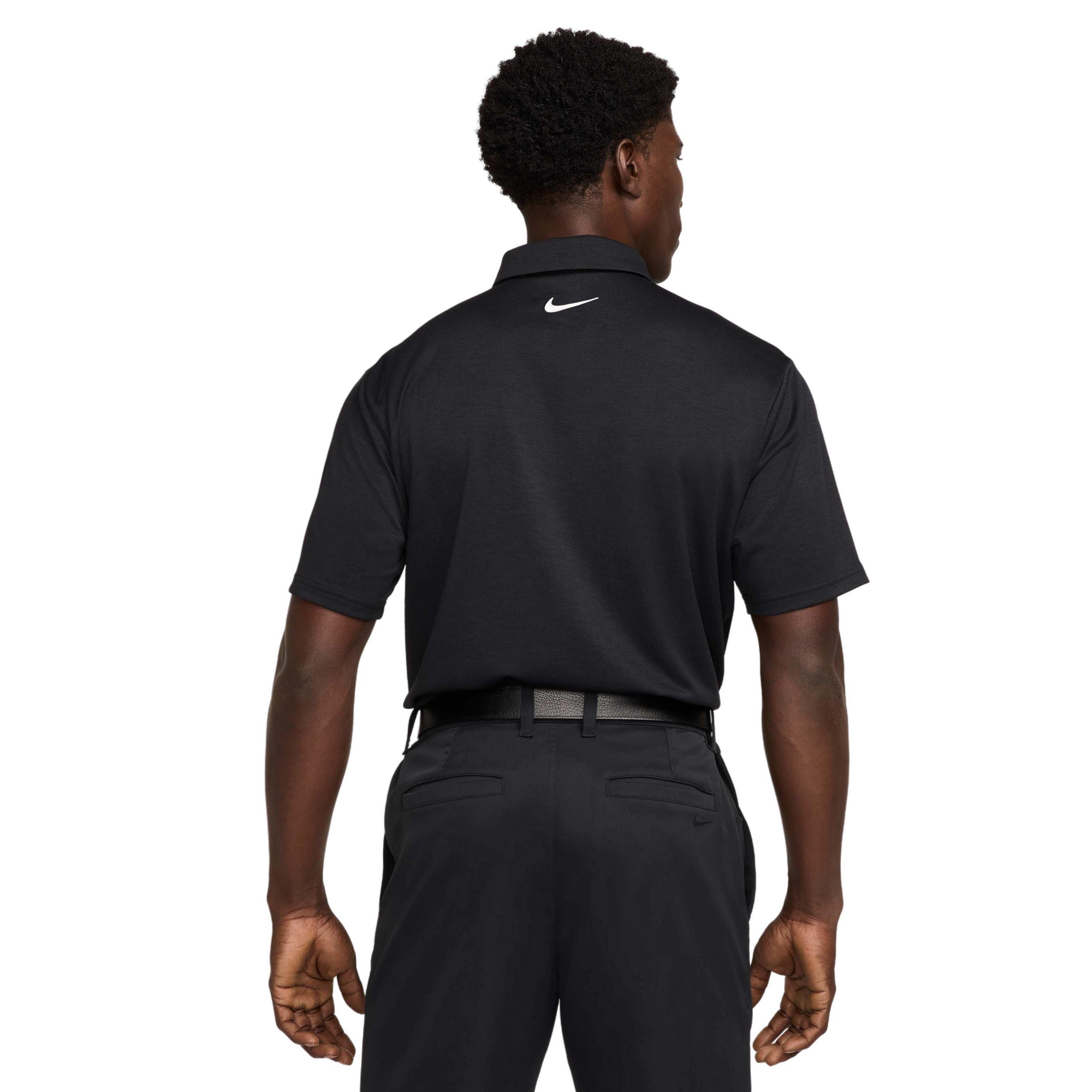 Nike Men's Tour Dri-FIT Jacquard Golf Polo - BLACK Thumbnail View 2
