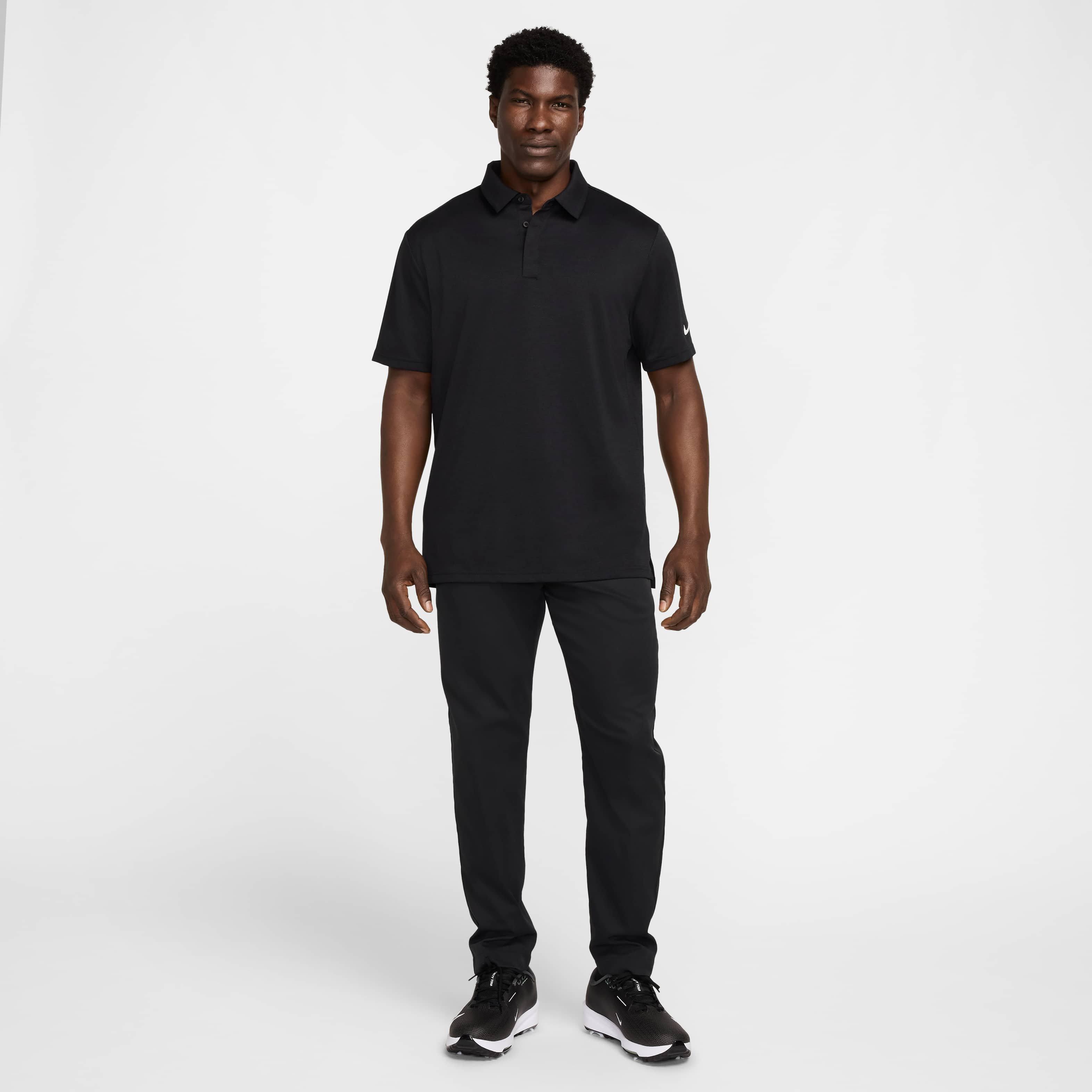 Nike Men's Tour Dri-FIT Jacquard Golf Polo - BLACK Thumbnail View 7
