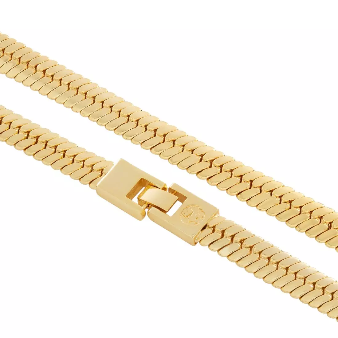 King Ice 10mm Thick Herringbone Chain - 14K Gold - GOLD