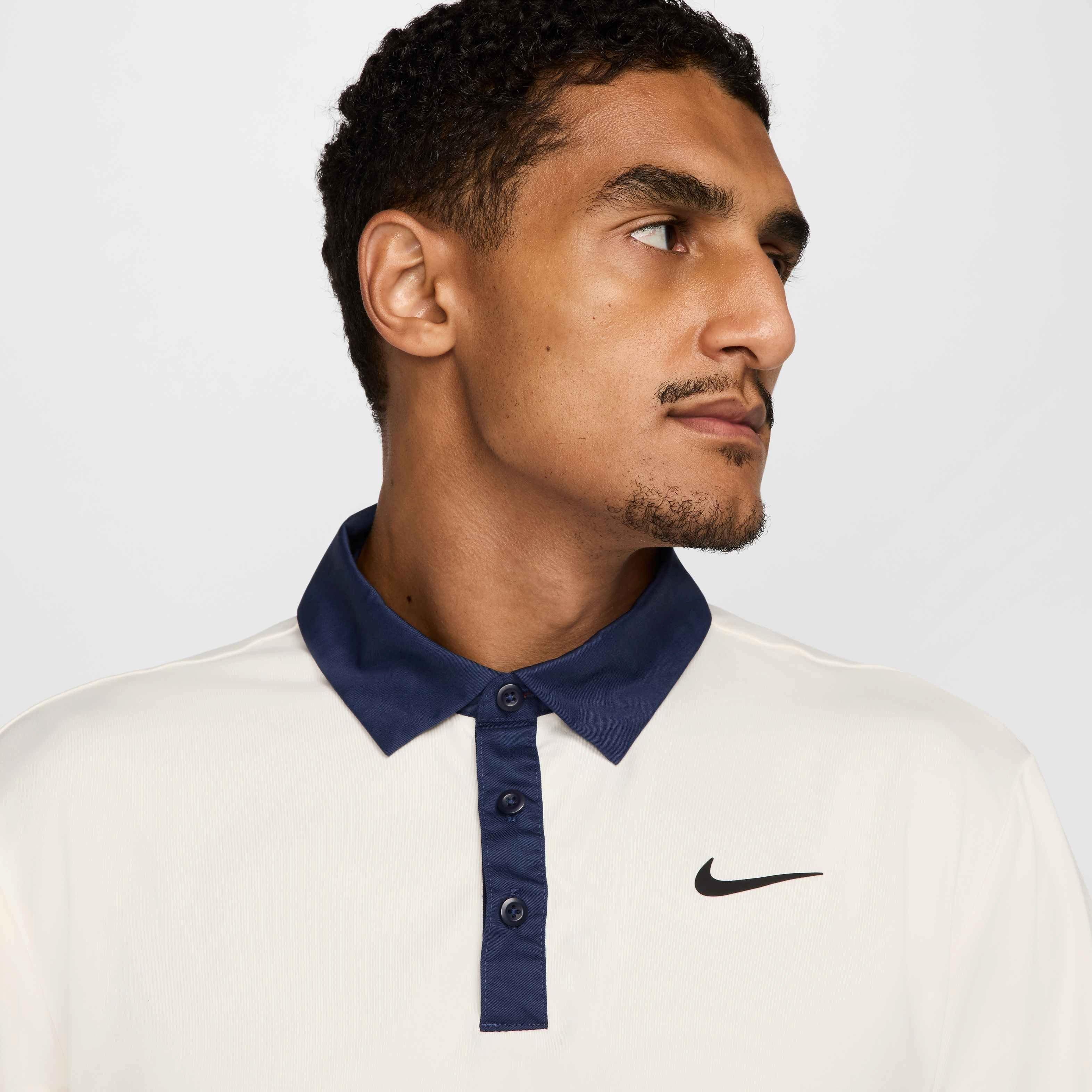 Nike Men's Tour Dri-FIT Contrast Golf Polo - IVORY Thumbnail View 3