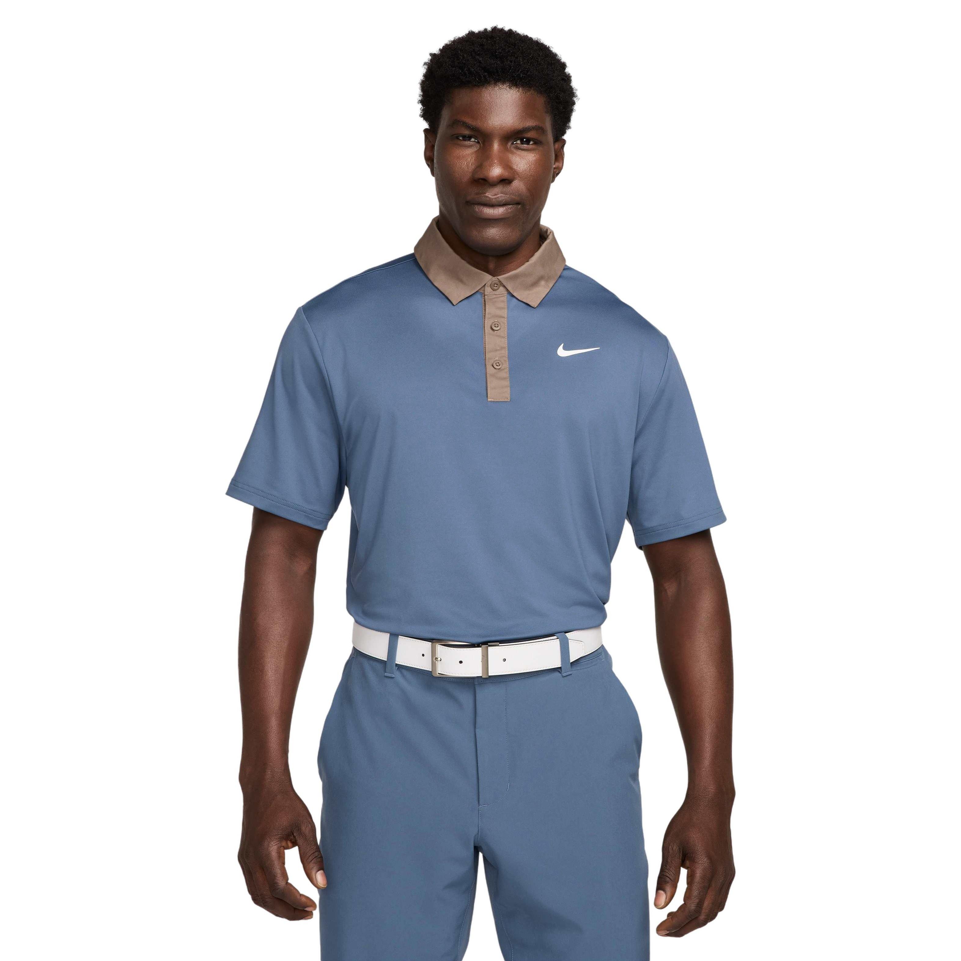 Nike Men's Tour Dri-FIT Contrast Golf Polo - BLUE Thumbnail View 1