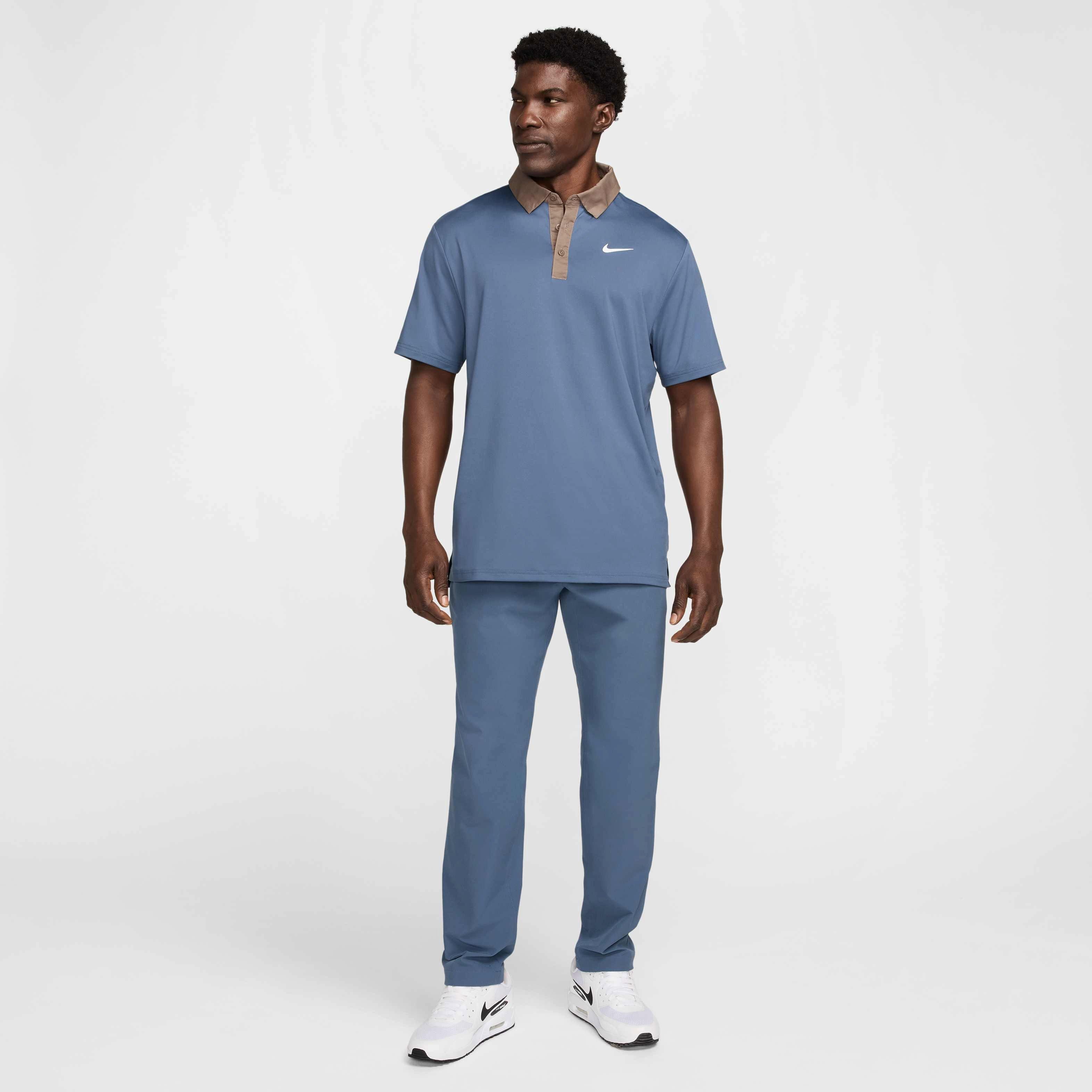 Nike Men's Tour Dri-FIT Contrast Golf Polo - BLUE Thumbnail View 6