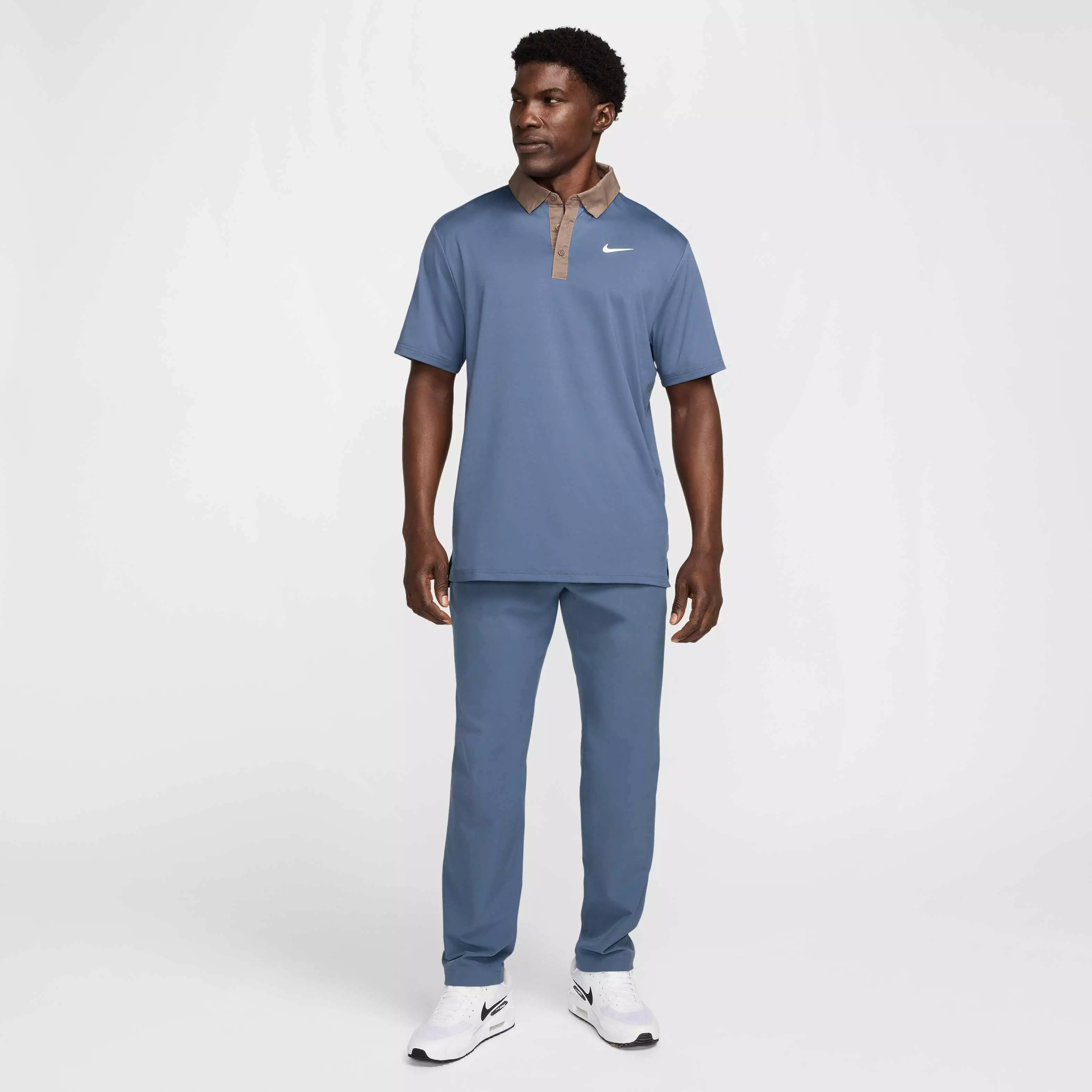 Nike Men's Tour Dri-FIT Contrast Golf Polo - BLUE