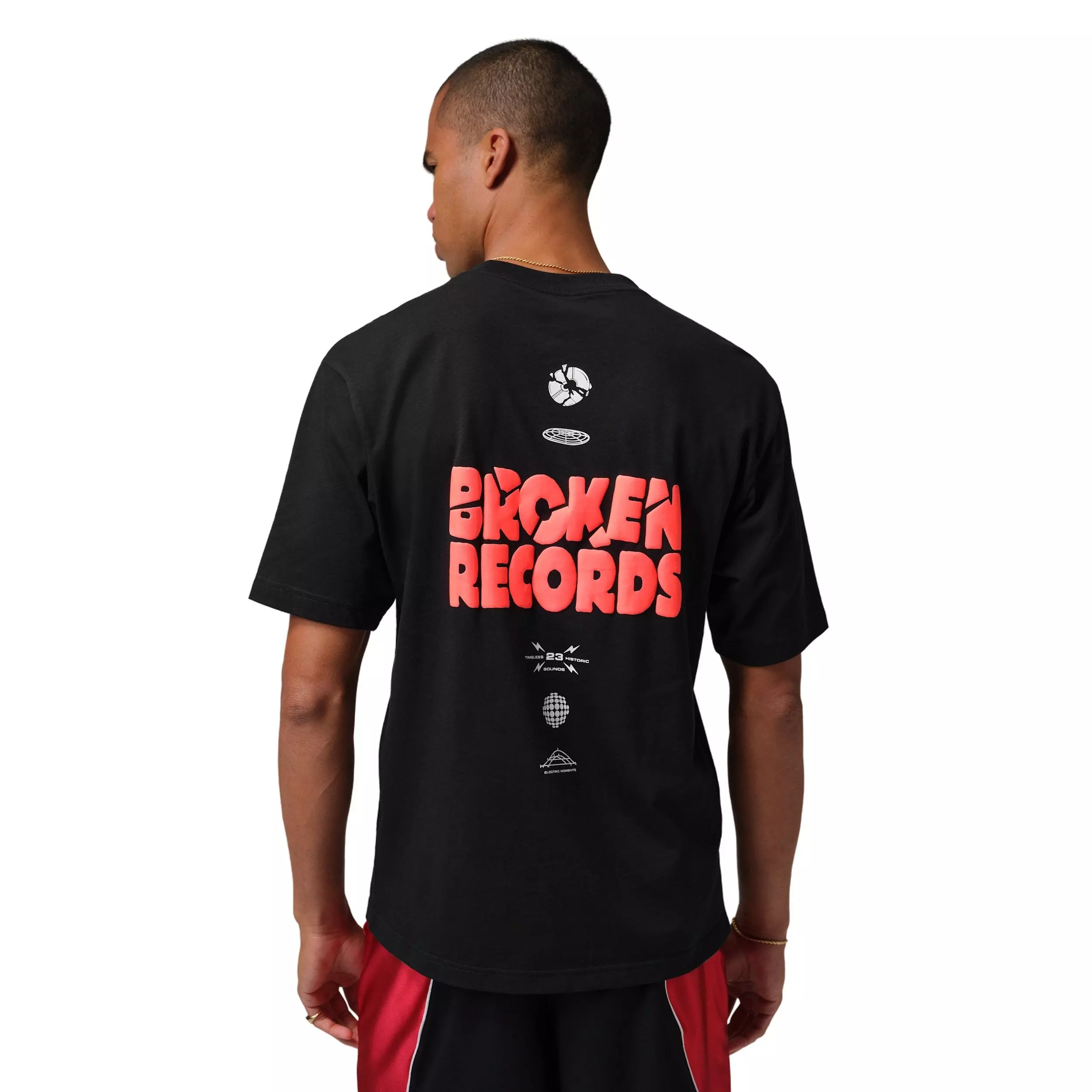Jordan Men's Broken Records Graphic Short-Sleeve Crew T-Shirt - BLACK