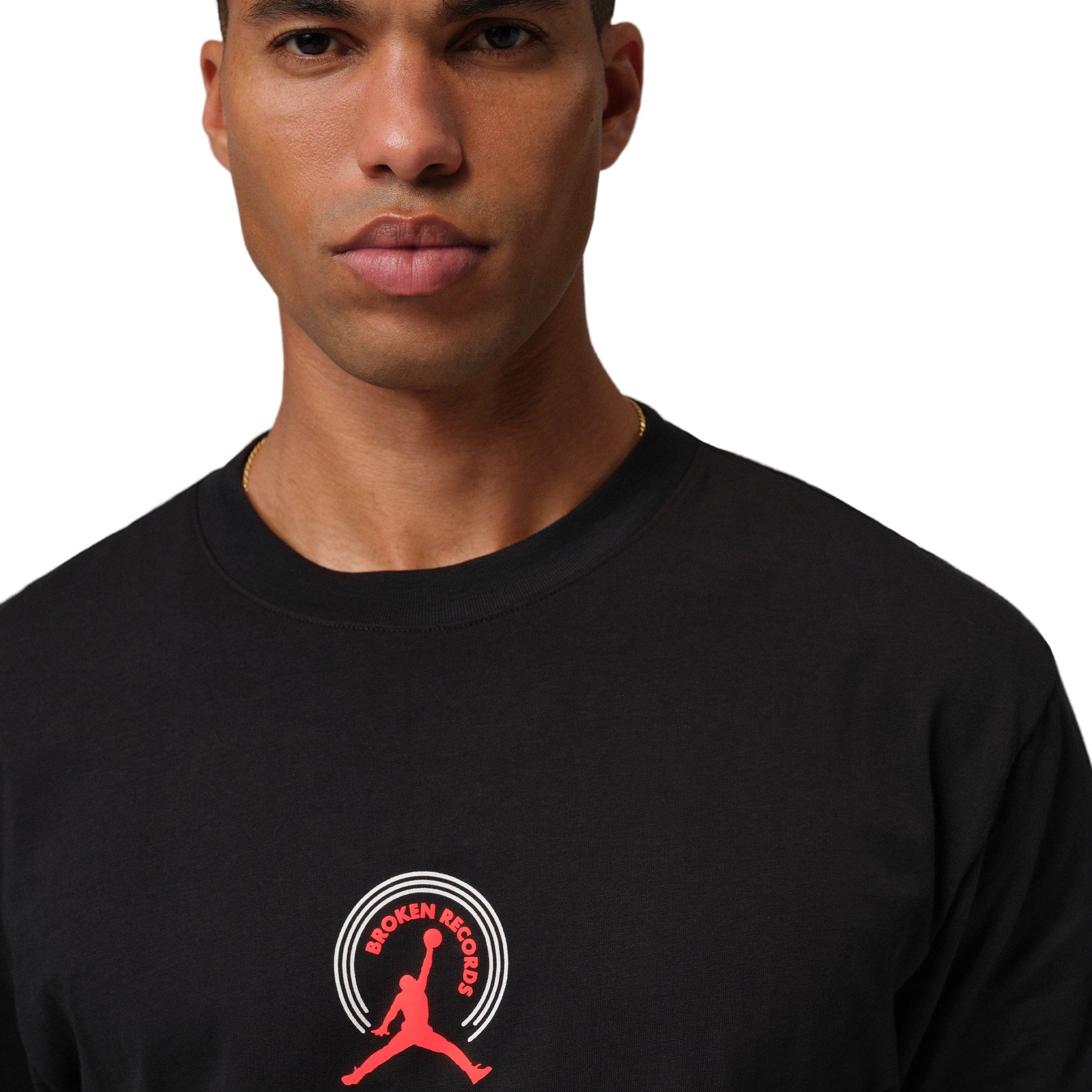 Jordan Men's Broken Records Graphic Short-Sleeve Crew T-Shirt - BLACK Thumbnail View 3