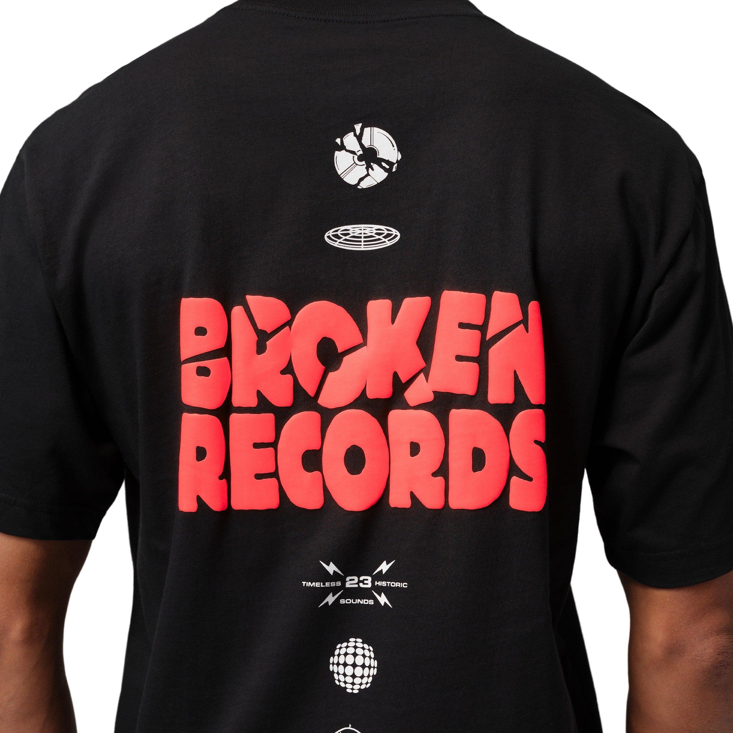 Jordan Men's Broken Records Graphic Short-Sleeve Crew T-Shirt - BLACK Thumbnail View 4
