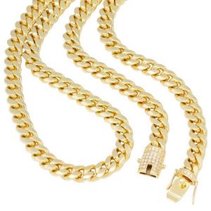 King Ice 12mm Miami Cuban Link Chain - Gold - GOLD