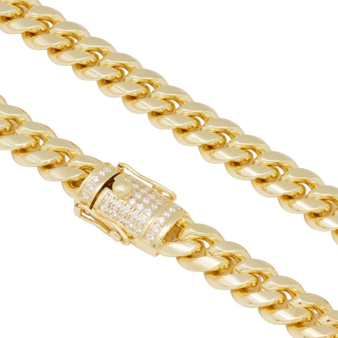 King Ice 12mm Miami Cuban Link Chain - Gold - GOLD