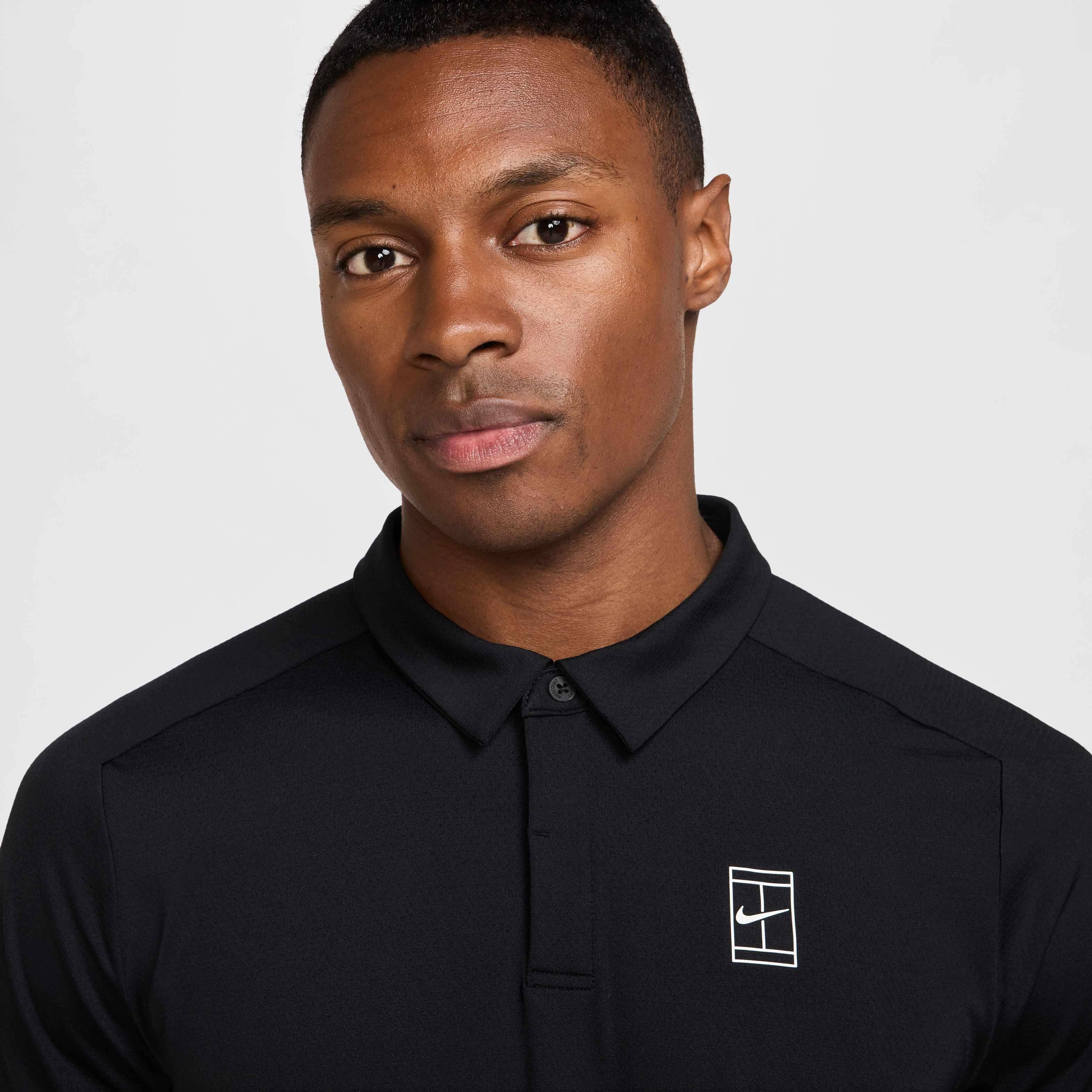 NikeCourt Men's Advantage Dri-FIT Tennis Polo - BLACK Thumbnail View 3