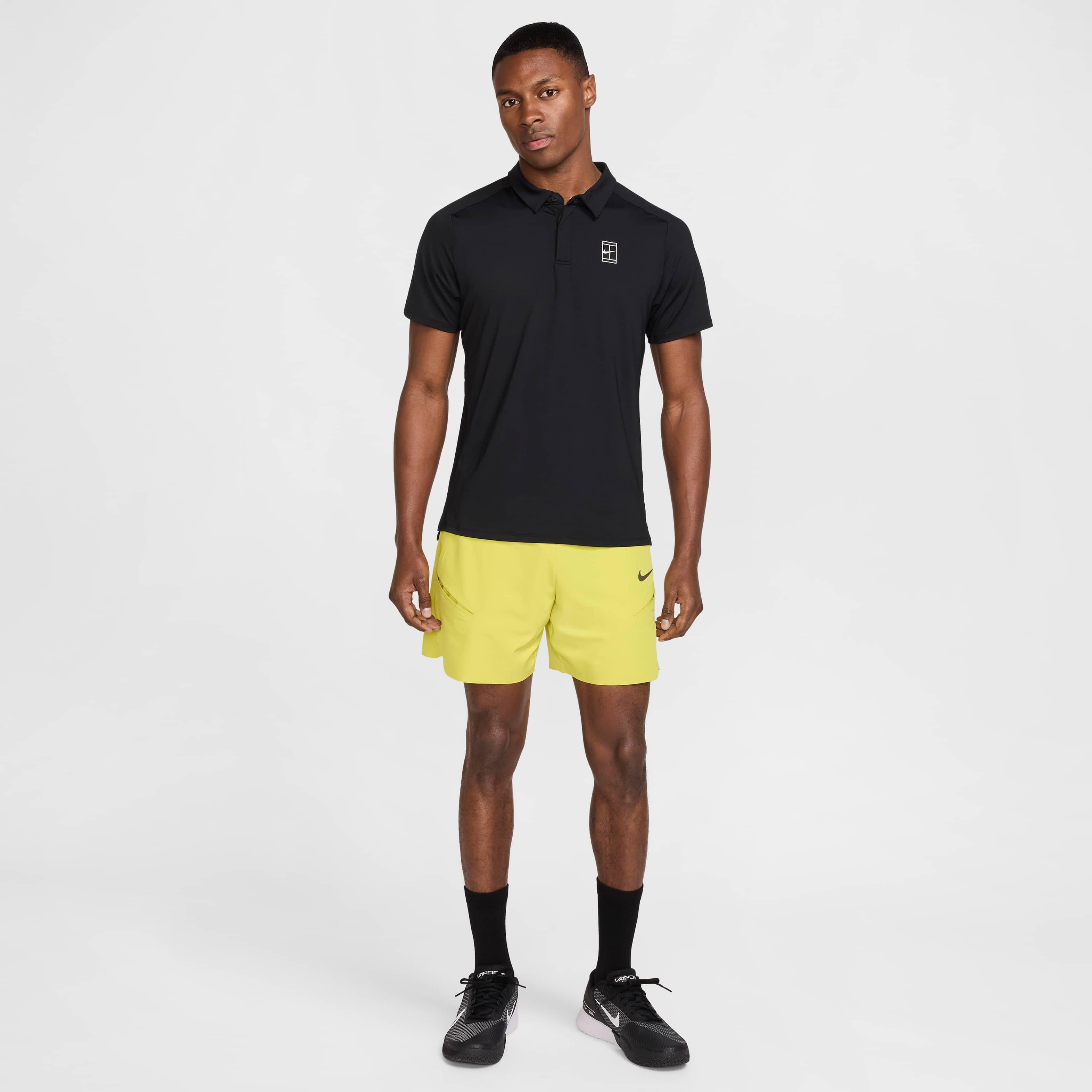 NikeCourt Men's Advantage Dri-FIT Tennis Polo - BLACK Thumbnail View 6