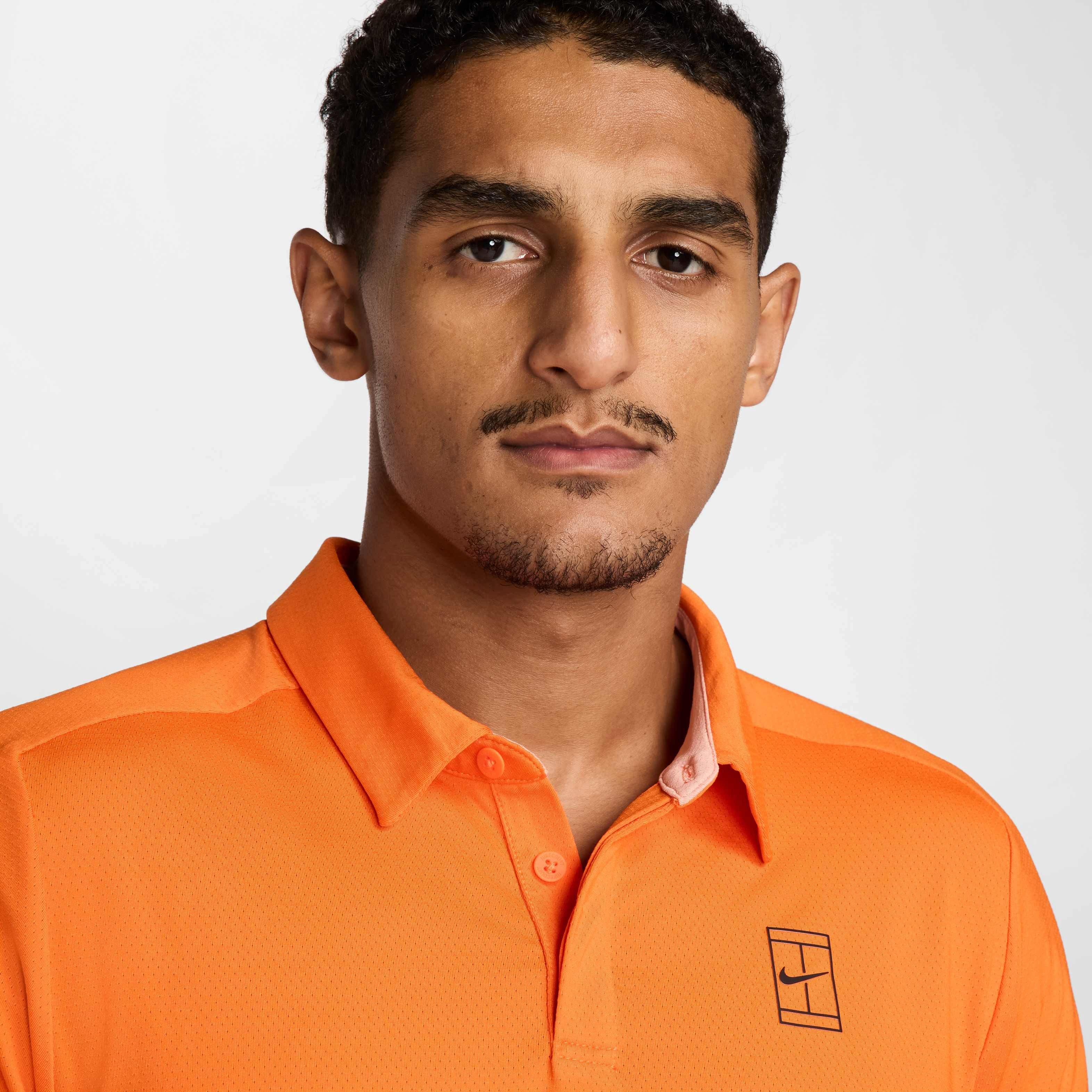 NikeCourt Men's Advantage Dri-FIT Tennis Polo - ORANGE Thumbnail View 3