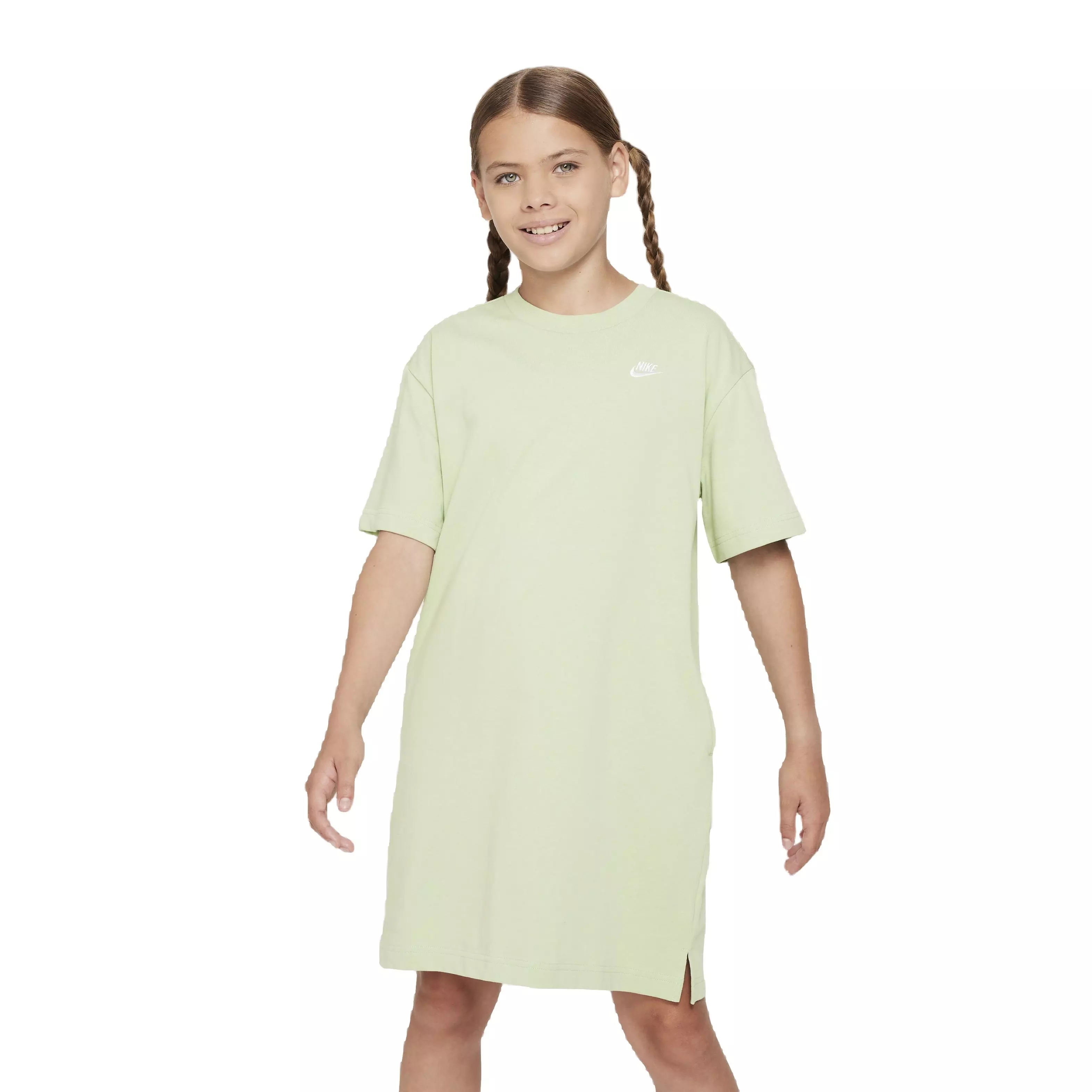 Nike Big Girls' Sportswear T-Shirt Dress - Lt Green - LT GREEN