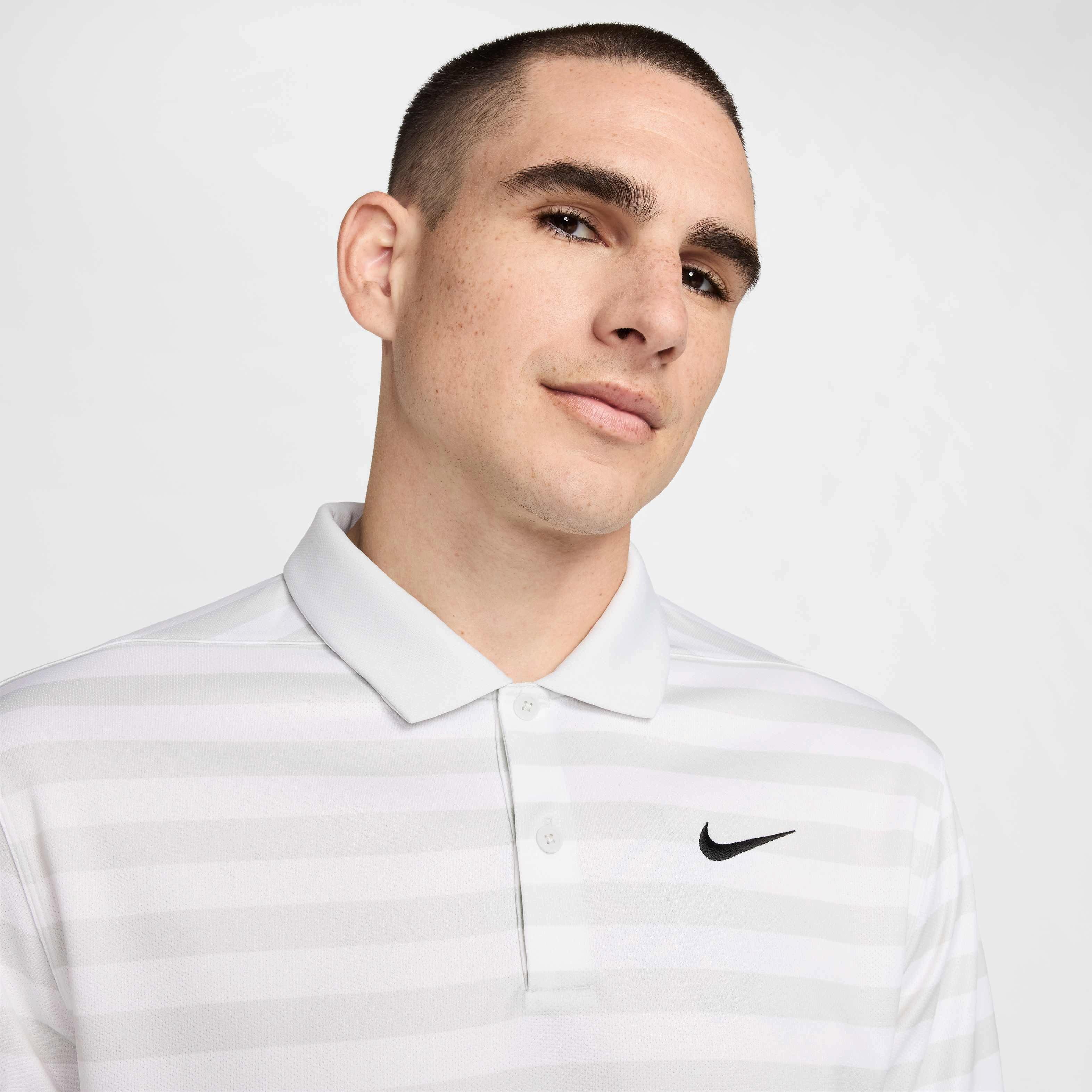 Nike Men's Victory+ Dri-FIT Blocked Golf Polo - GREY Thumbnail View 3