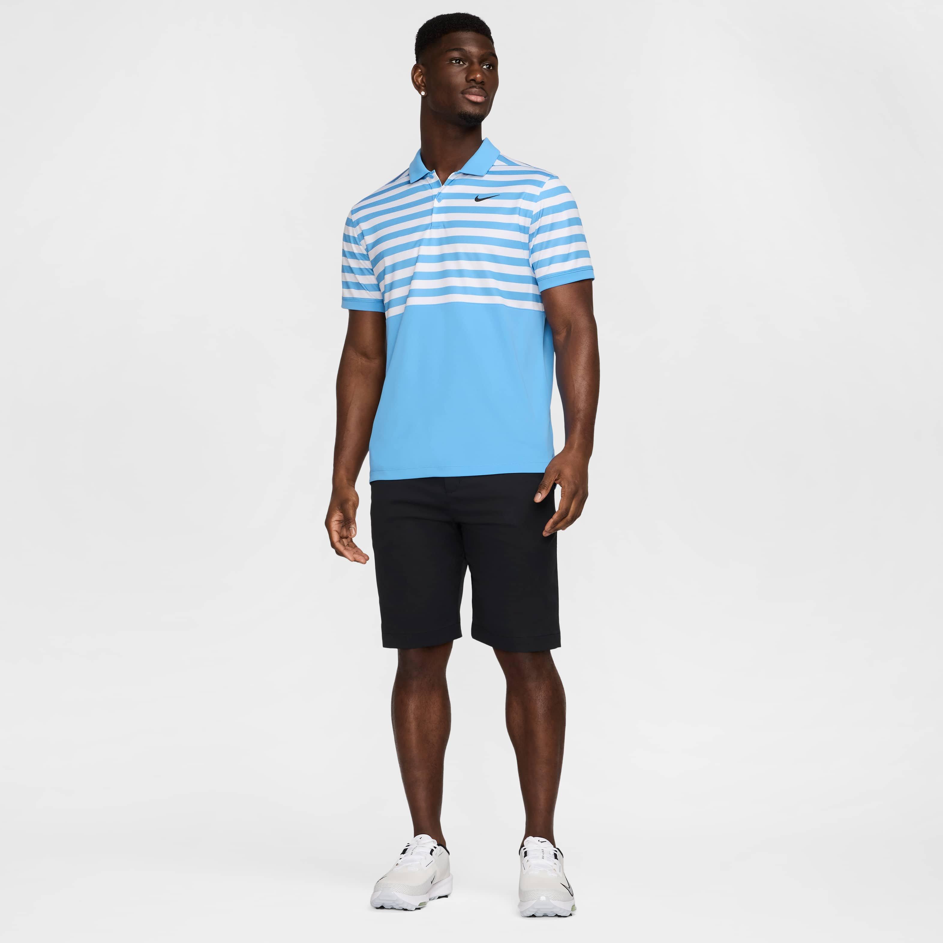 Nike Men's Victory+ Dri-FIT Blocked Golf Polo - BLUE Thumbnail View 6