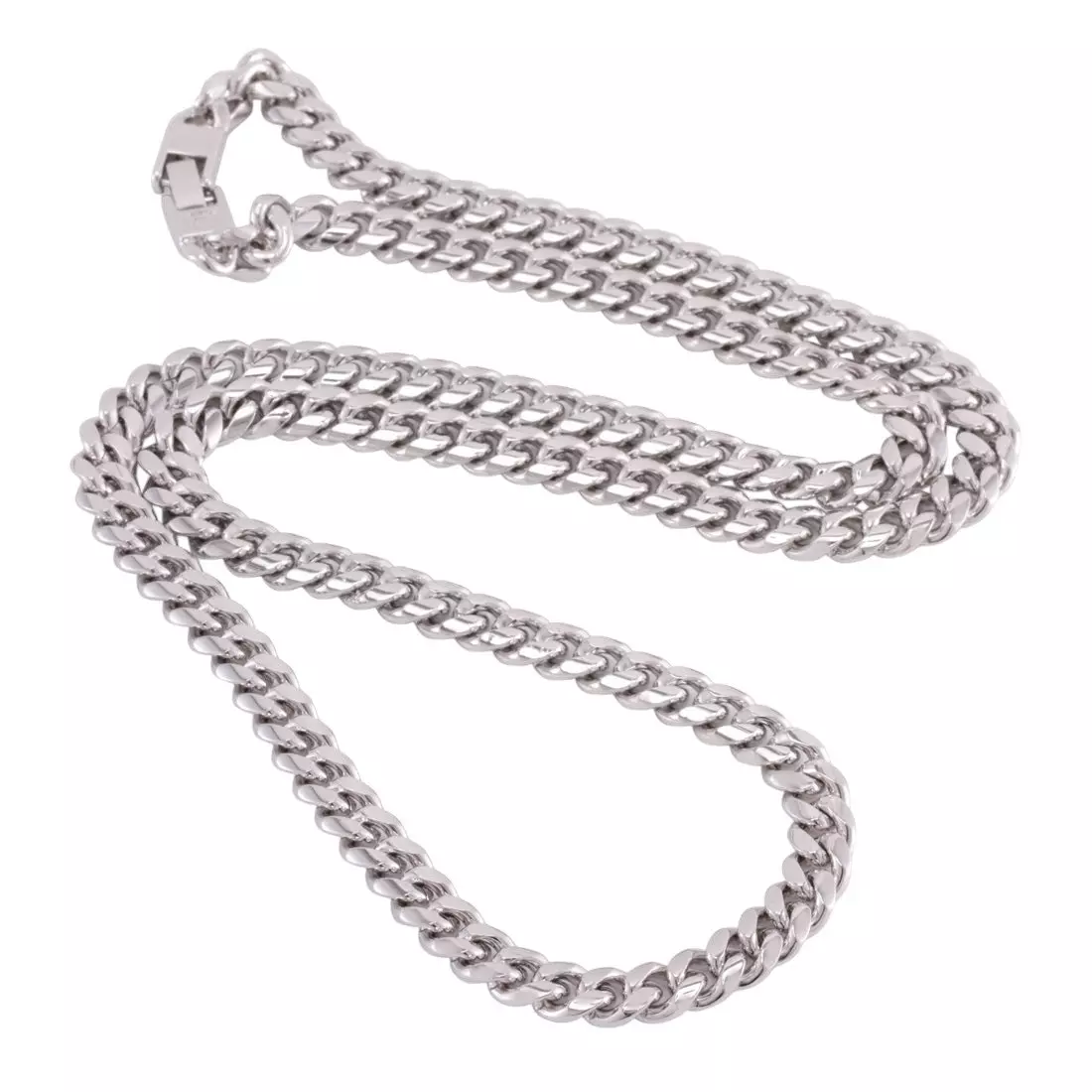 King Ice 8mm Miami Cuban Link Chain - White Gold - WHITE GOLD